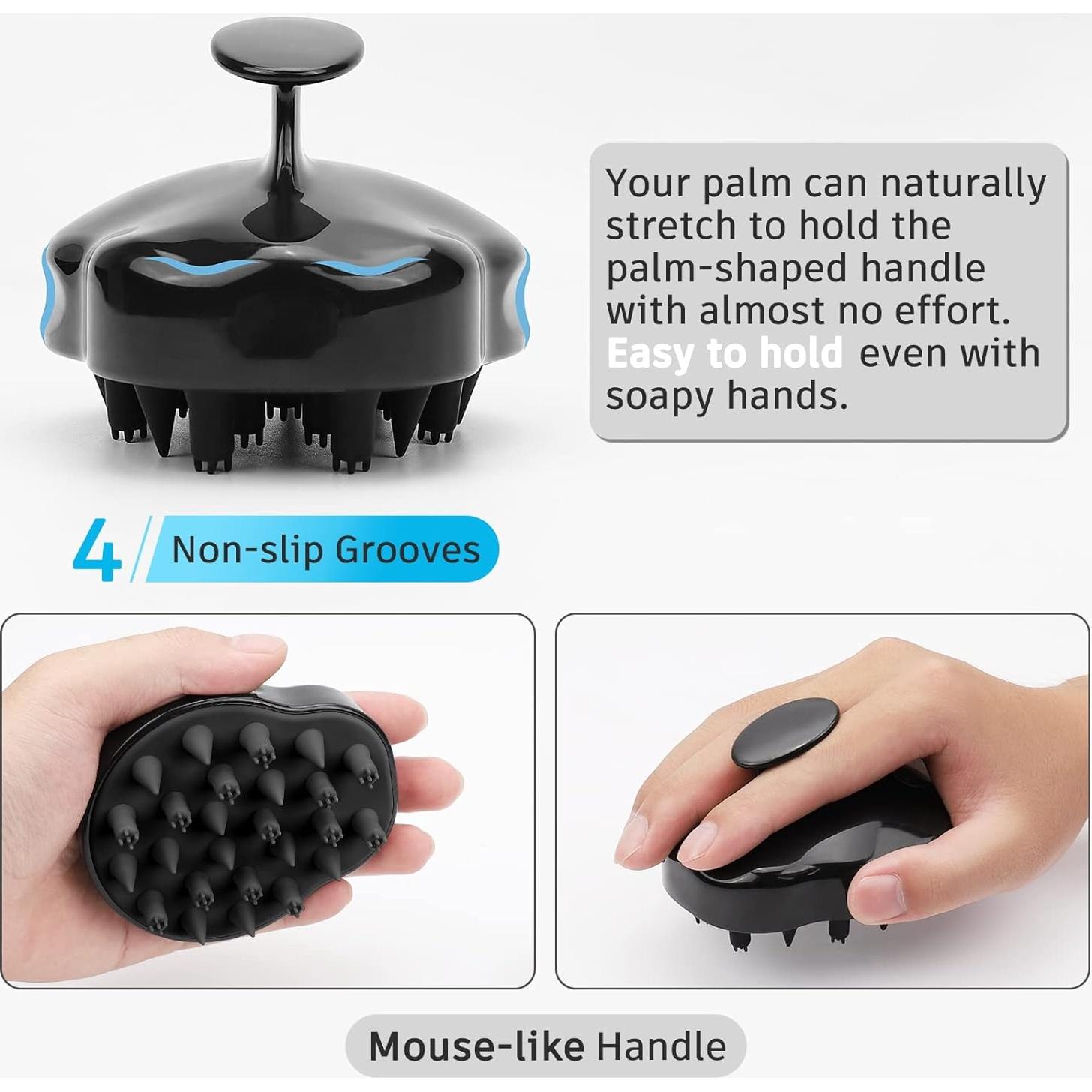 Cepillo Masajeador de Cuero Cabelludo FREATECH Negro 9.4x7.9cm