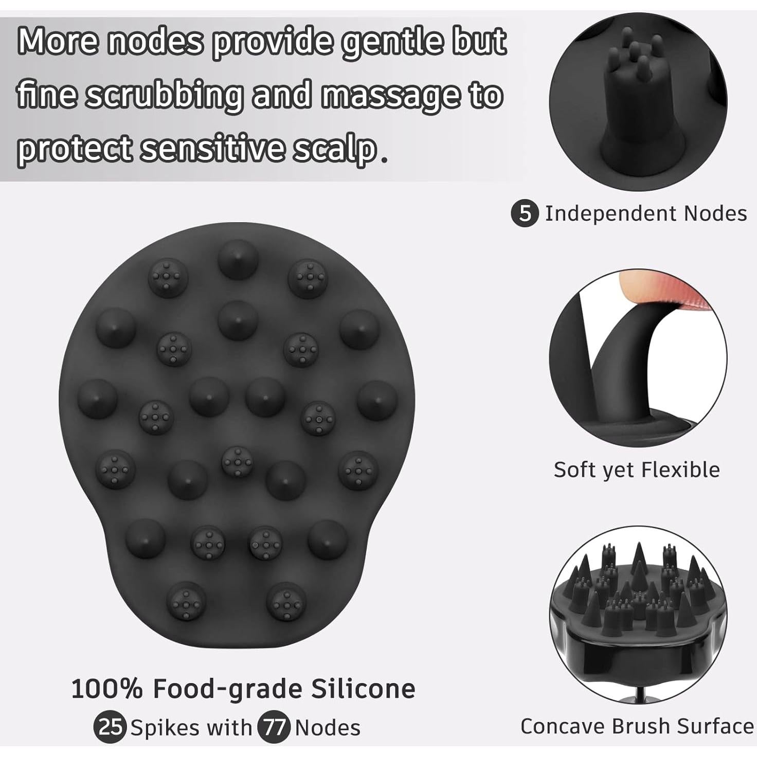 Cepillo Masajeador de Cuero Cabelludo FREATECH Negro 9.4x7.9cm