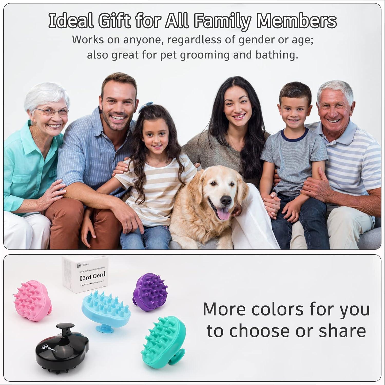 Cepillo Masajeador de Cuero Cabelludo FREATECH Negro 9.4x7.9cm