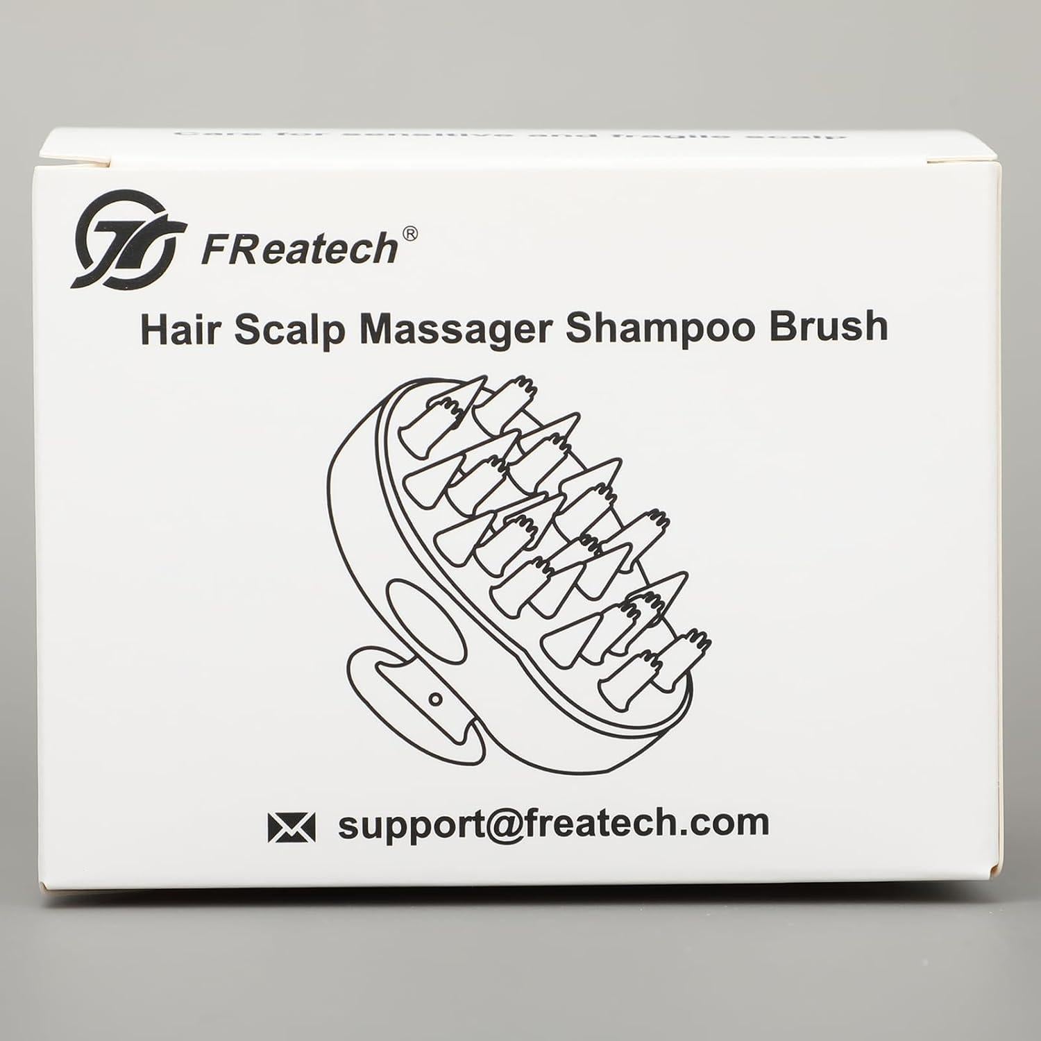 Cepillo Masajeador de Cuero Cabelludo FREATECH Negro 9.4x7.9cm