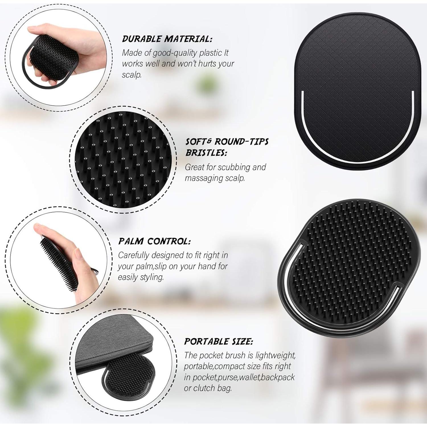 6 Peines de Palma de Bolsillo Patelai - Cepillos Masajeadores