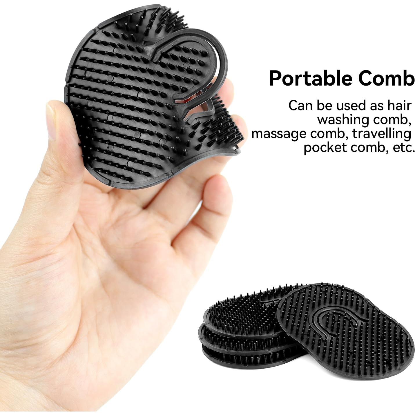 Peine de Palma Tenalleys Negro 4 Pcs Cepillo Masajeador