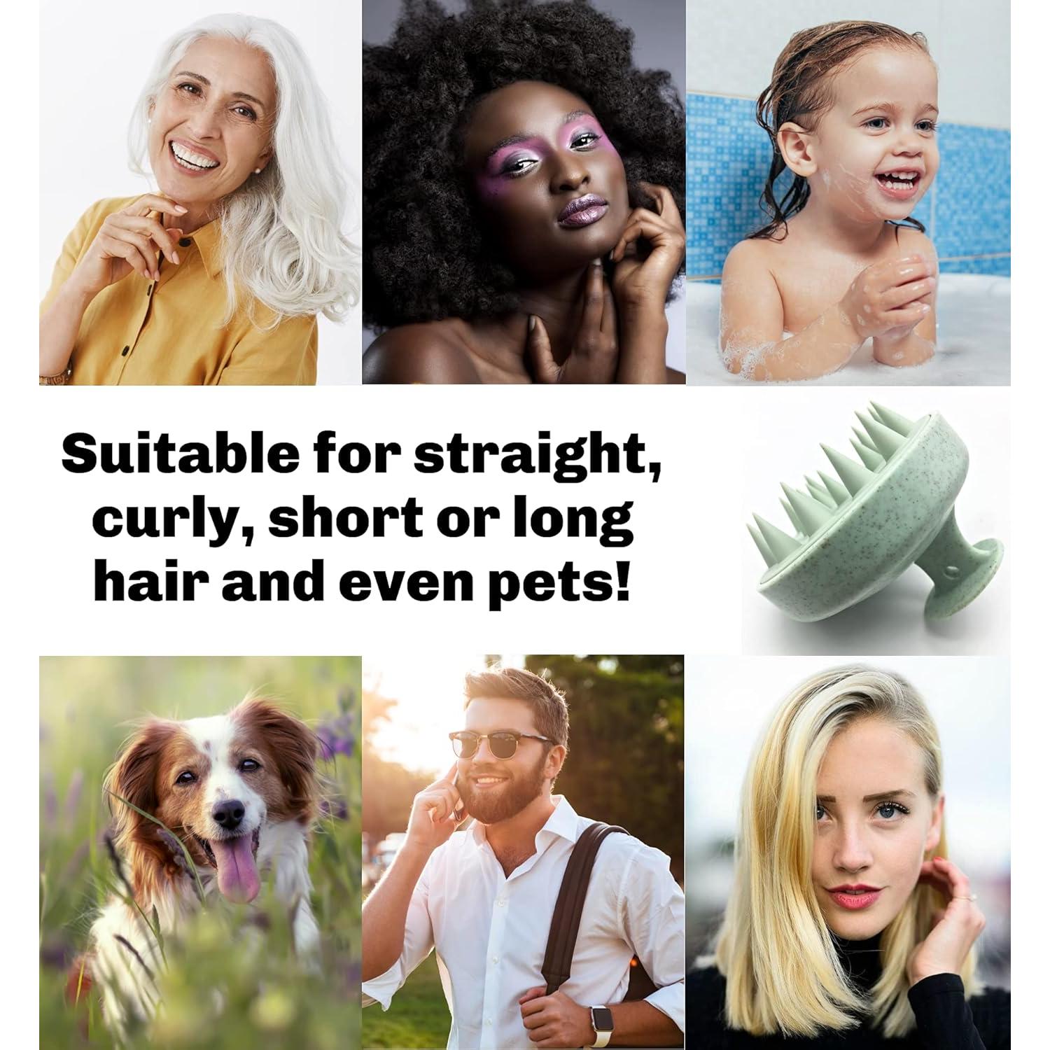 Cepillo de Masaje para Cuero Cabelludo Bella Jade Verde