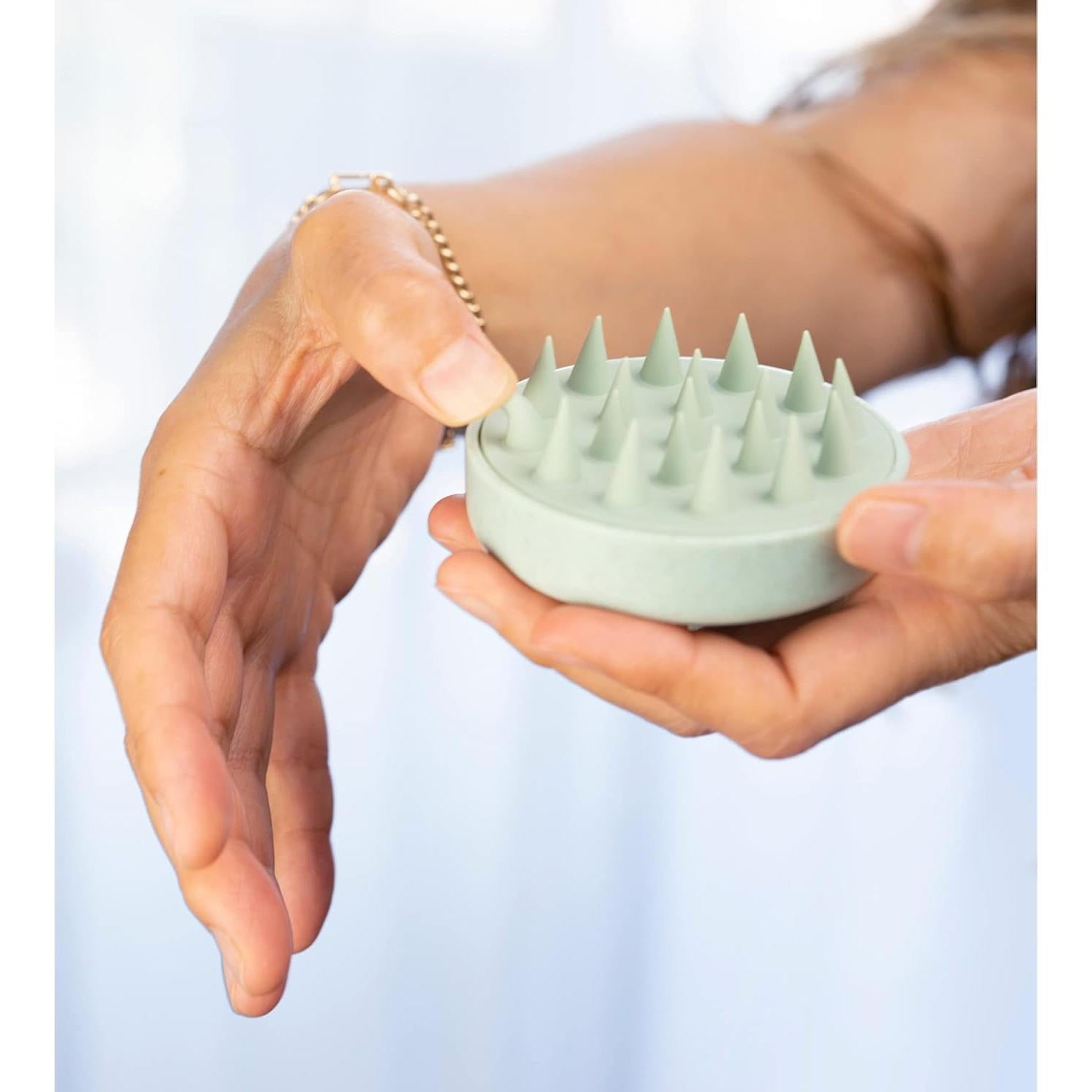 Cepillo de Masaje para Cuero Cabelludo Bella Jade Verde