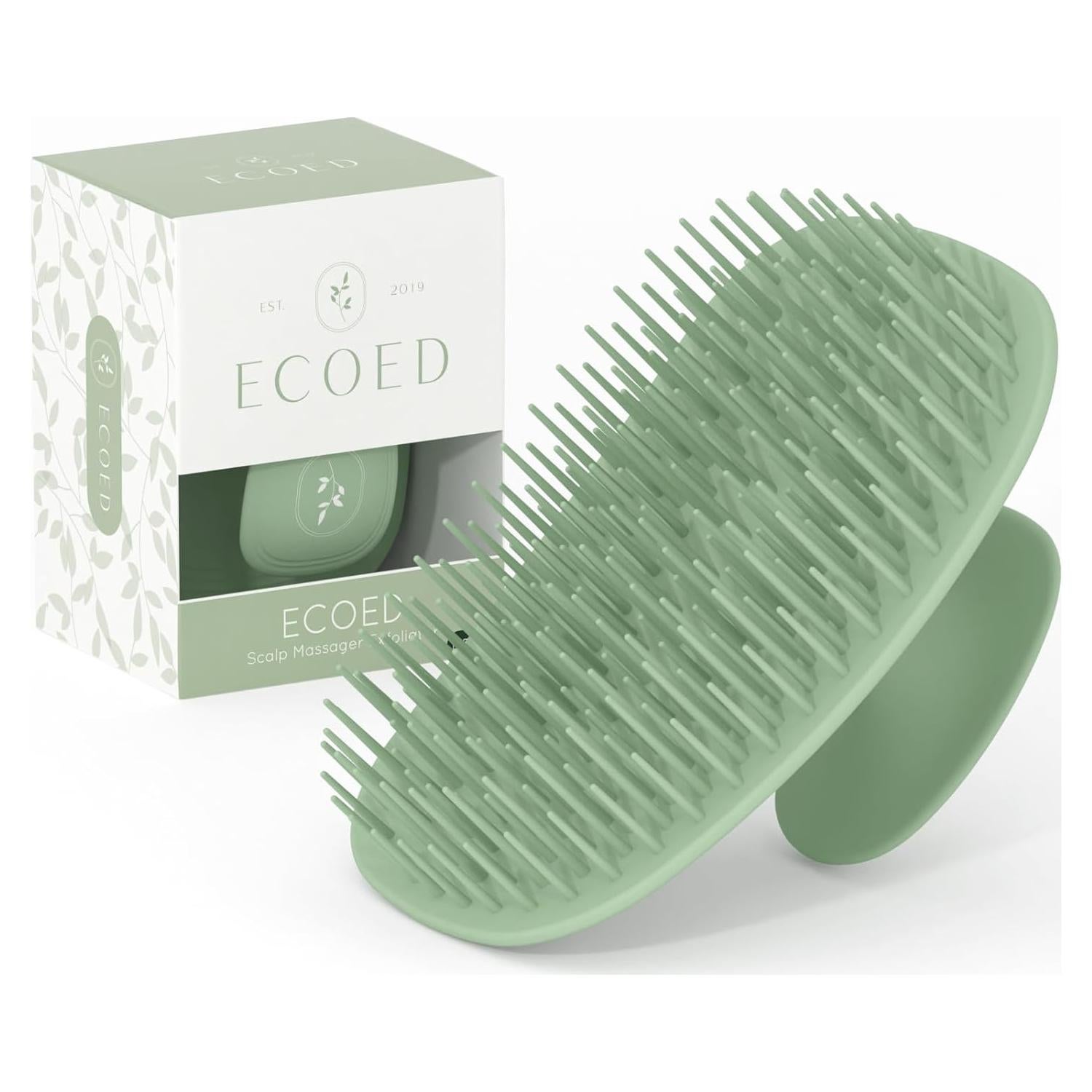 Cepillo de Champú Exfoliador Ecoed Verde para Cuero Cabelludo