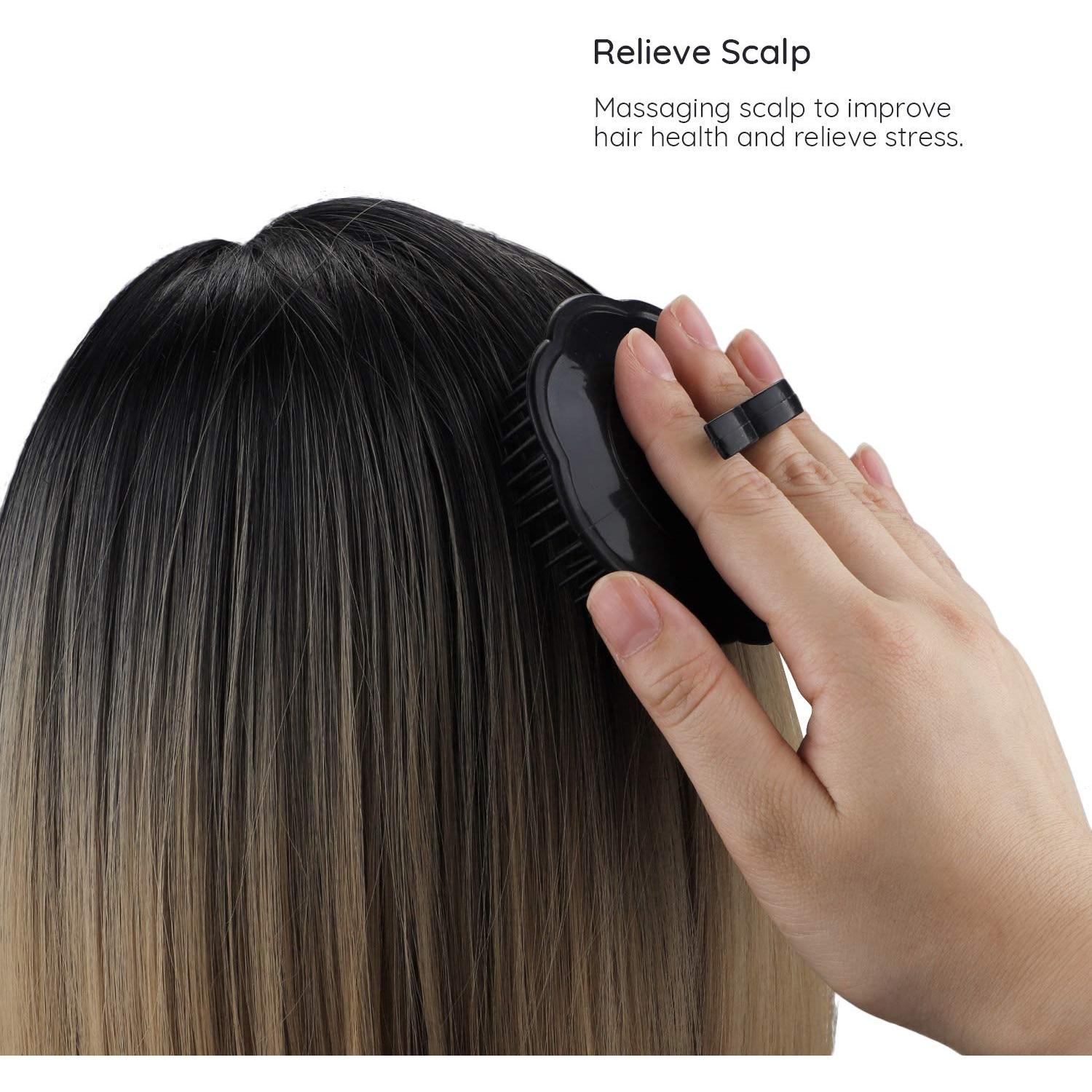 Cepillo de Masaje para Cuero Cabelludo Segbeauty 2 Pcs - Negro