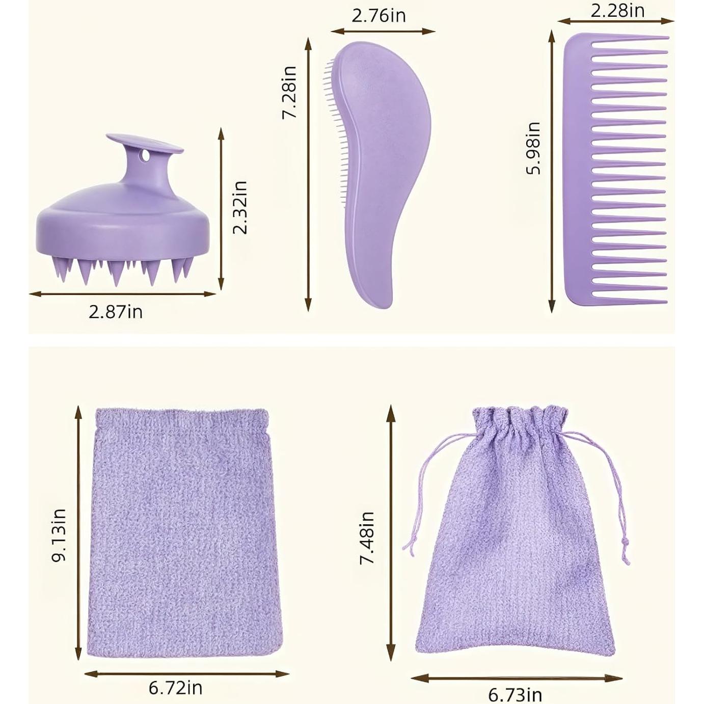 Masajeador de cuero cabelludo SanQiuShe 3 en 1 Púrpura