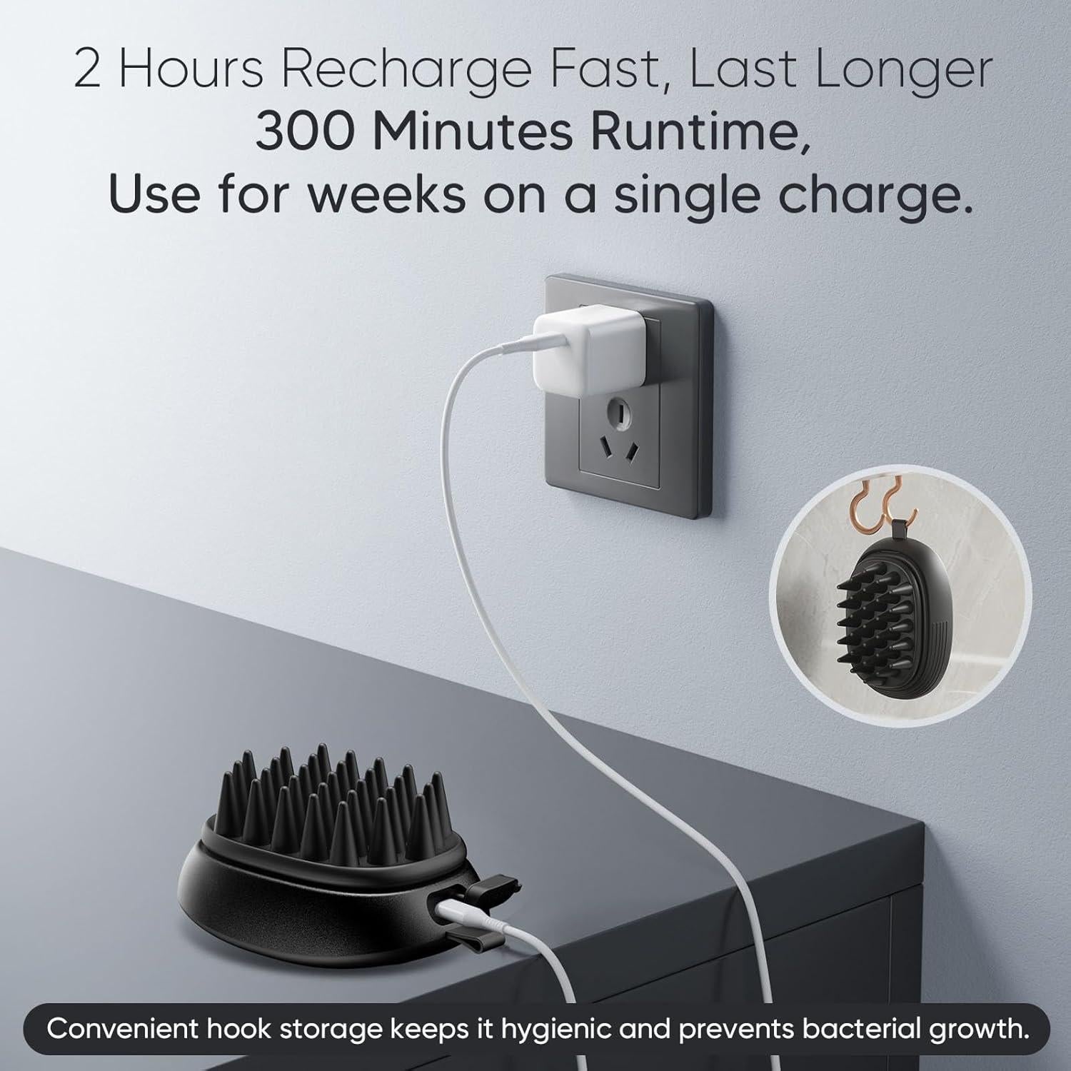 Cepillo de Masaje Eléctrico EKZ para Cuero Cabelludo - Silicona