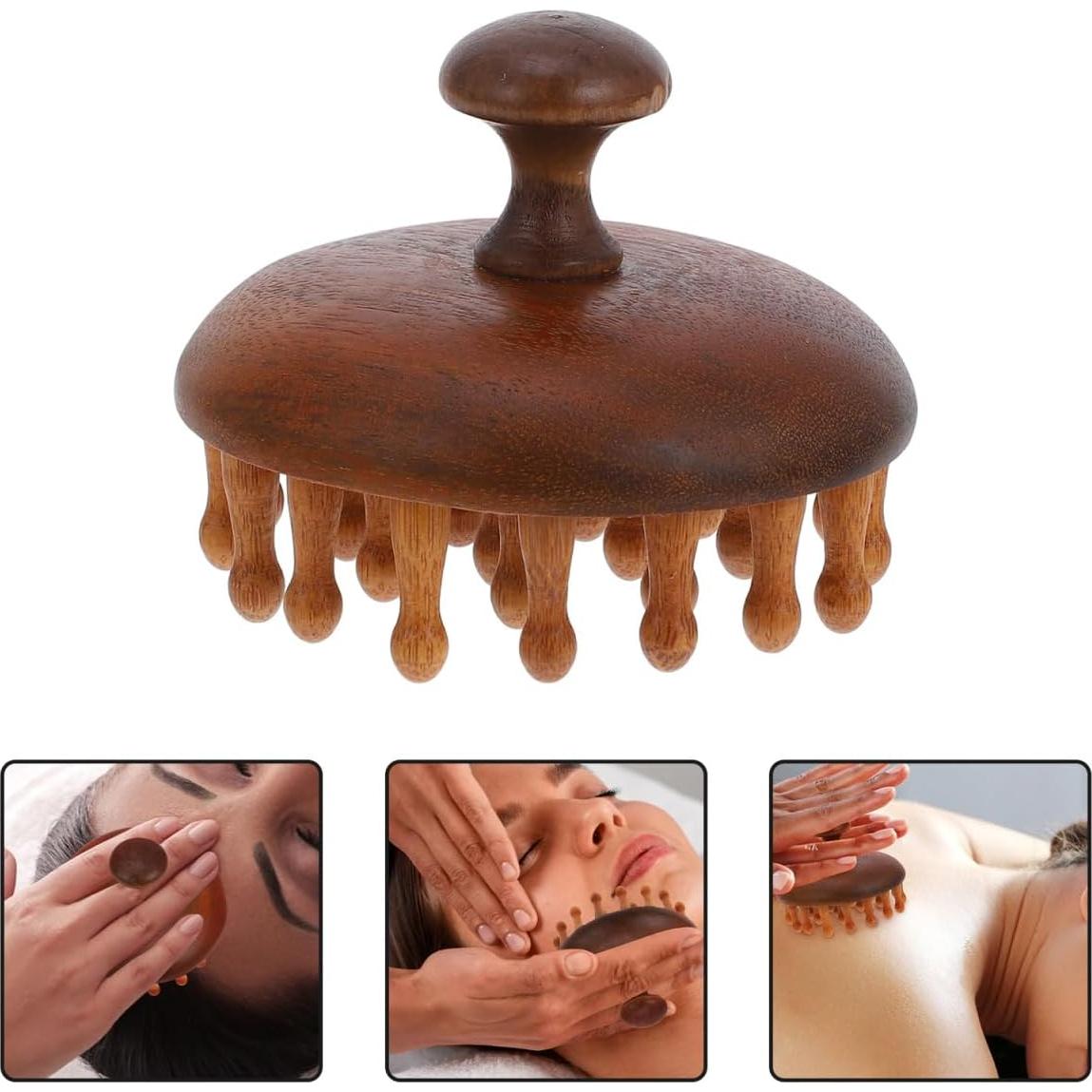 Peine de Madera de Sándalo Gatuida - Masajeador de Cuero Cabelludo