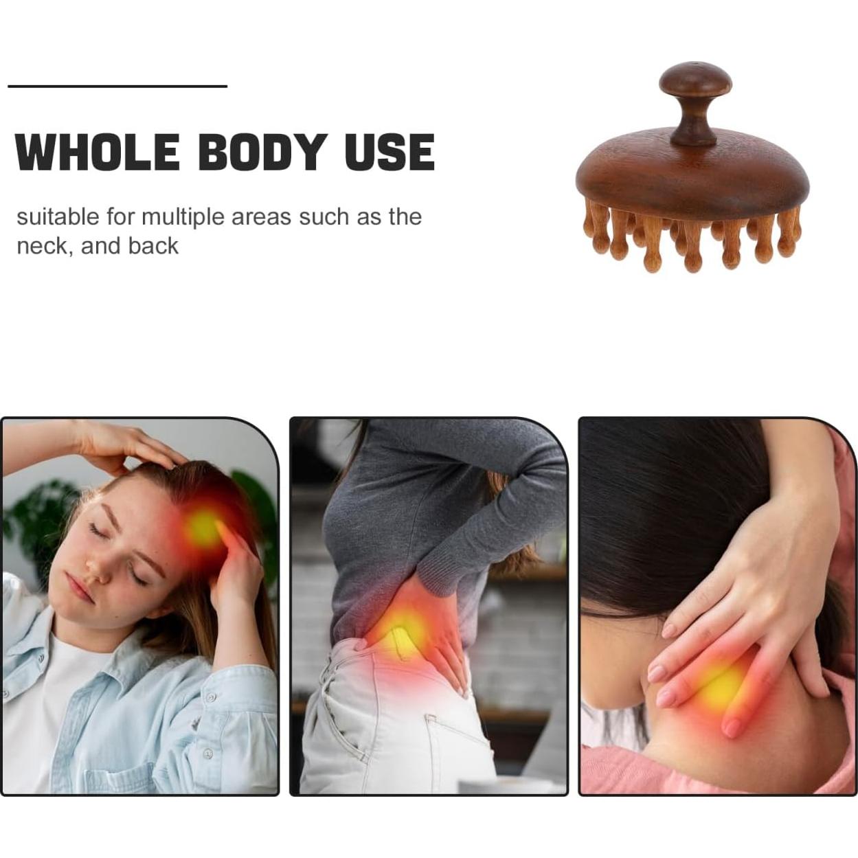 Peine de Madera de Sándalo Gatuida - Masajeador de Cuero Cabelludo