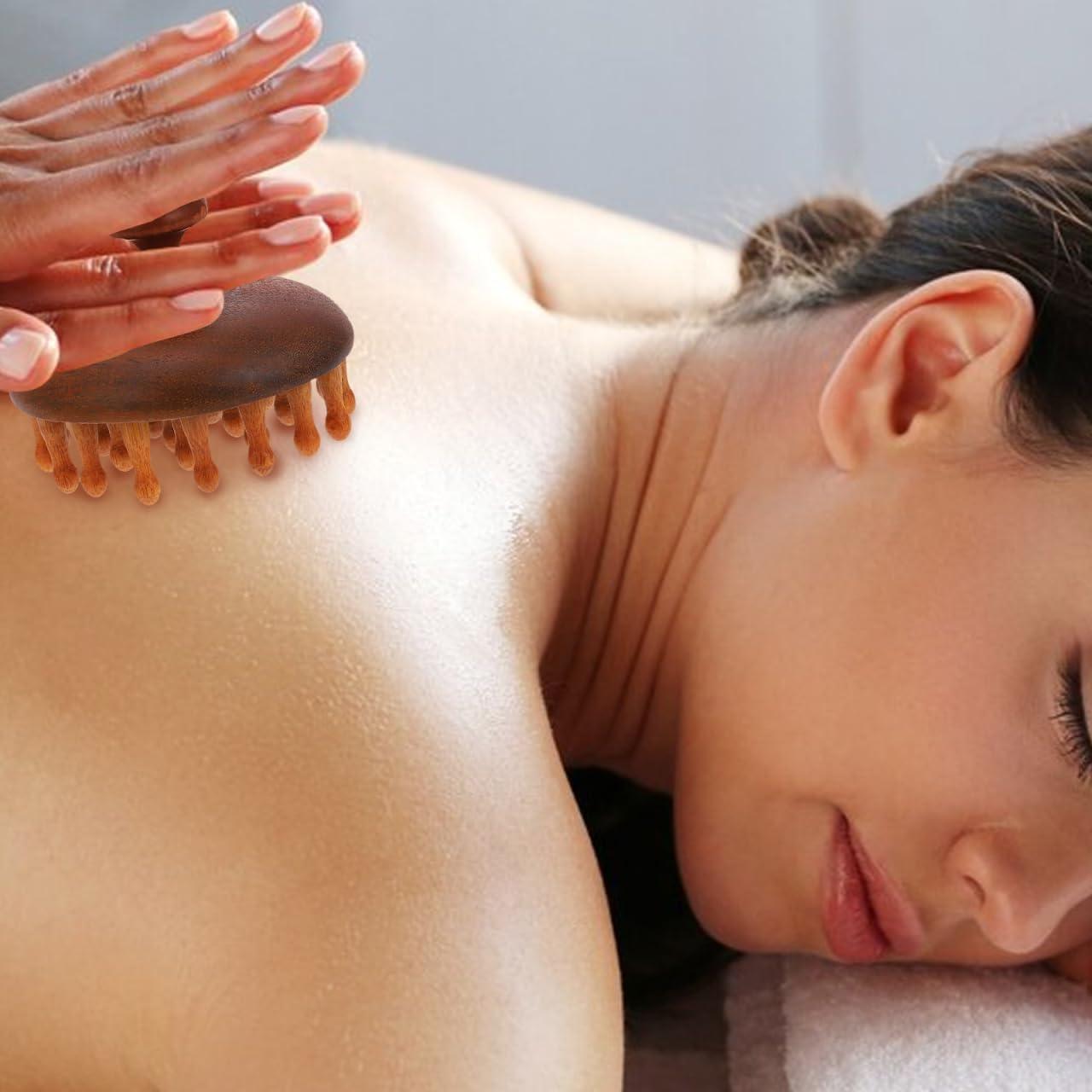 Peine de Madera de Sándalo Gatuida - Masajeador de Cuero Cabelludo