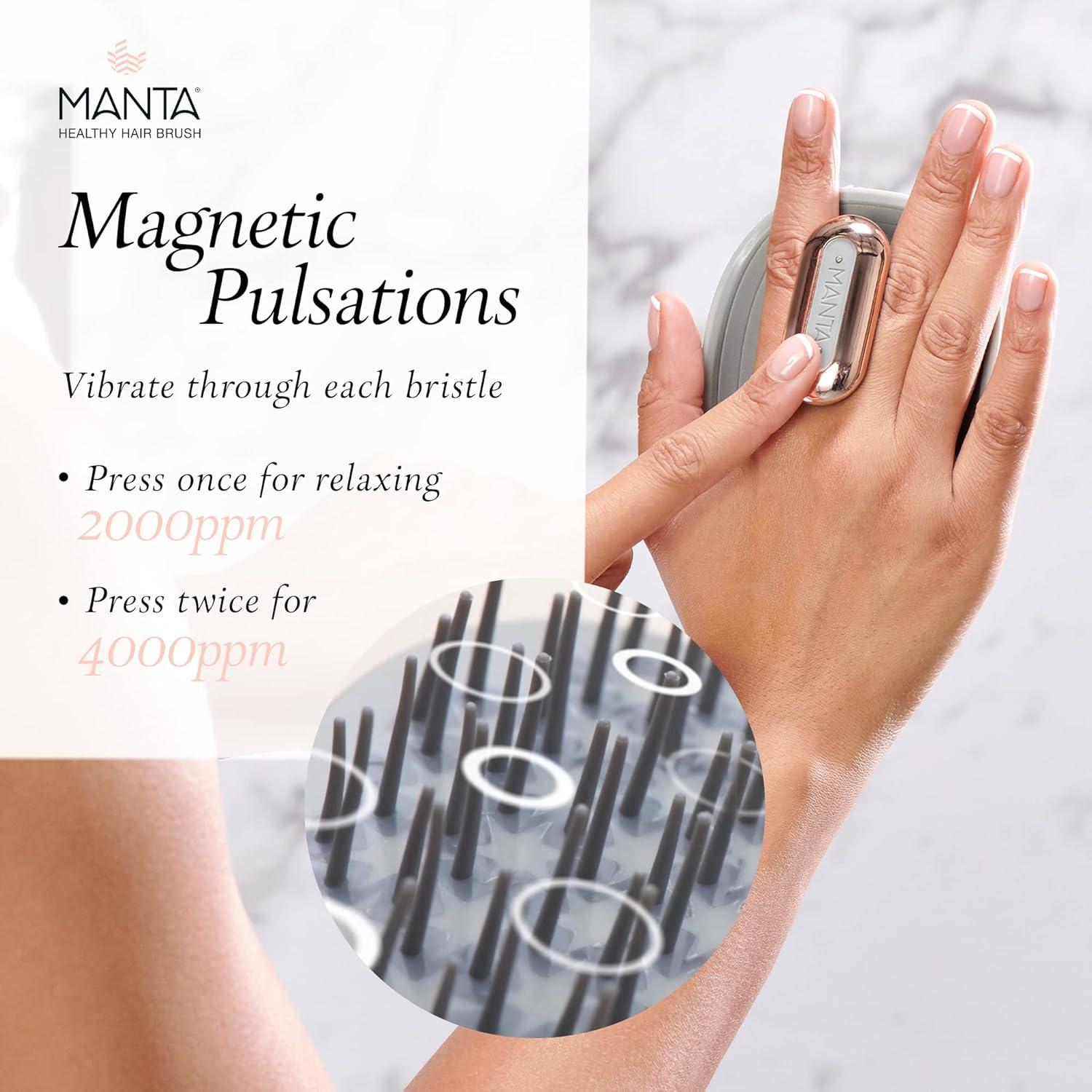 Cepillo de Masaje Eléctrico Manta Pulse para Cuero Cabelludo - Gris