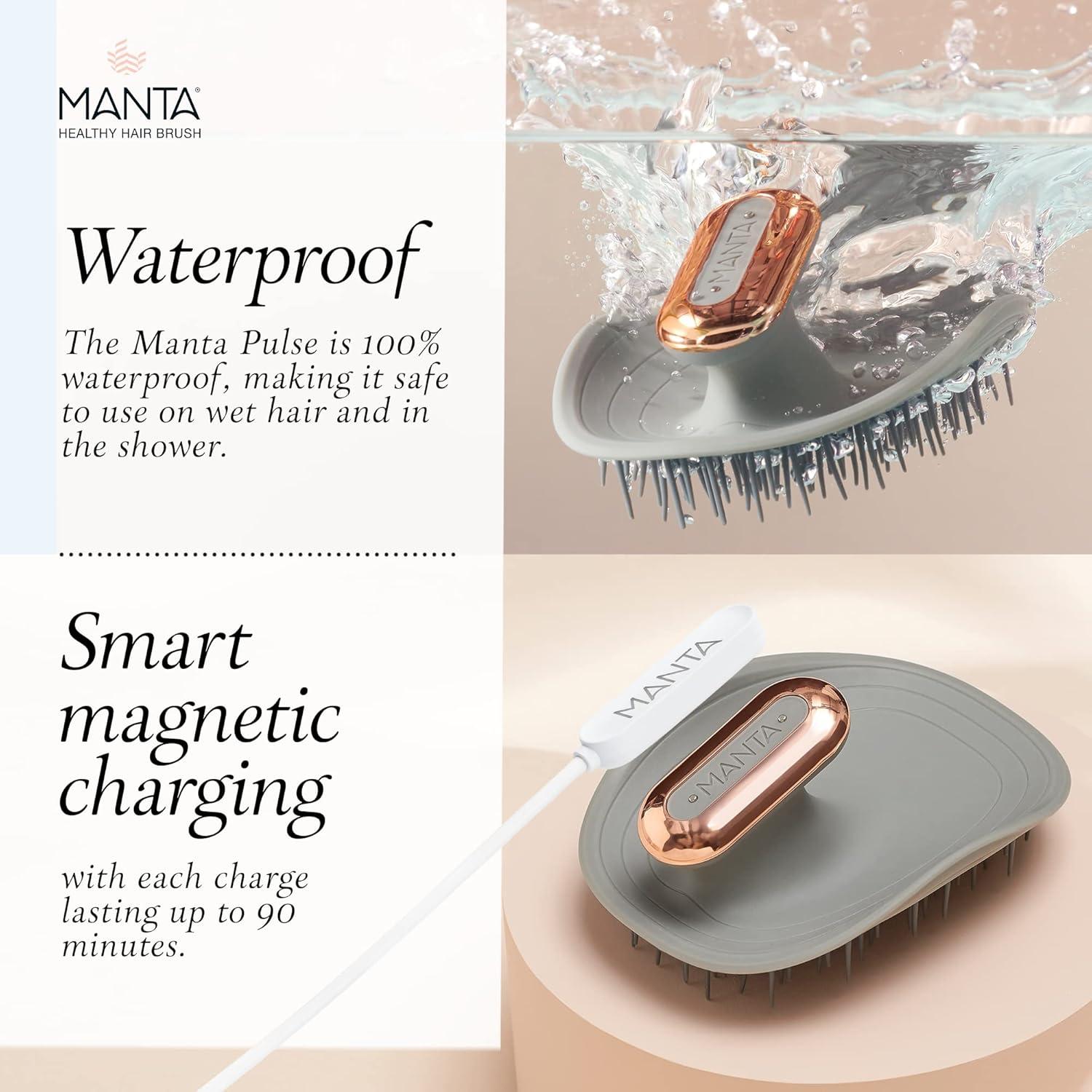 Cepillo de Masaje Eléctrico Manta Pulse para Cuero Cabelludo - Gris