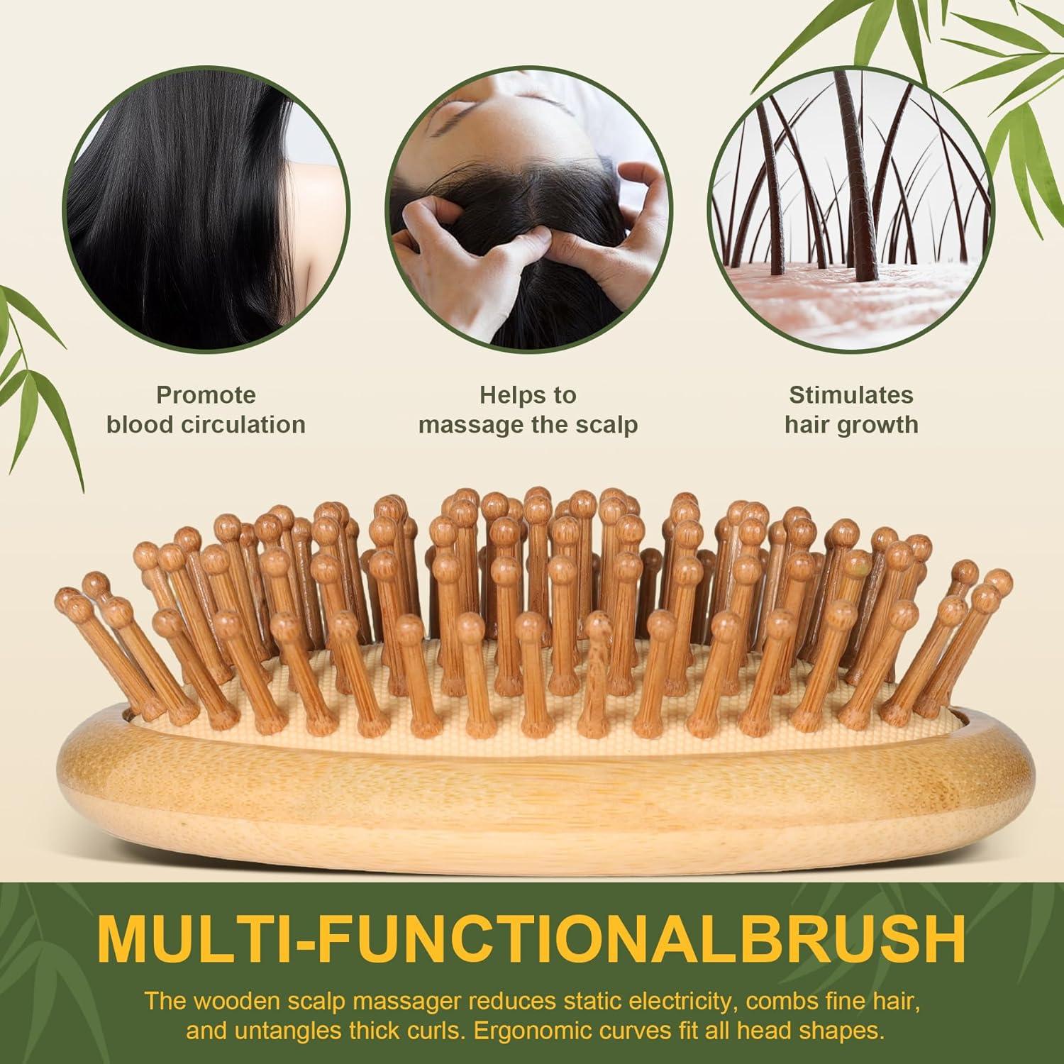 Cepillo de Bambú DEBETOOL para Crecimiento del Cabello 11.6cm