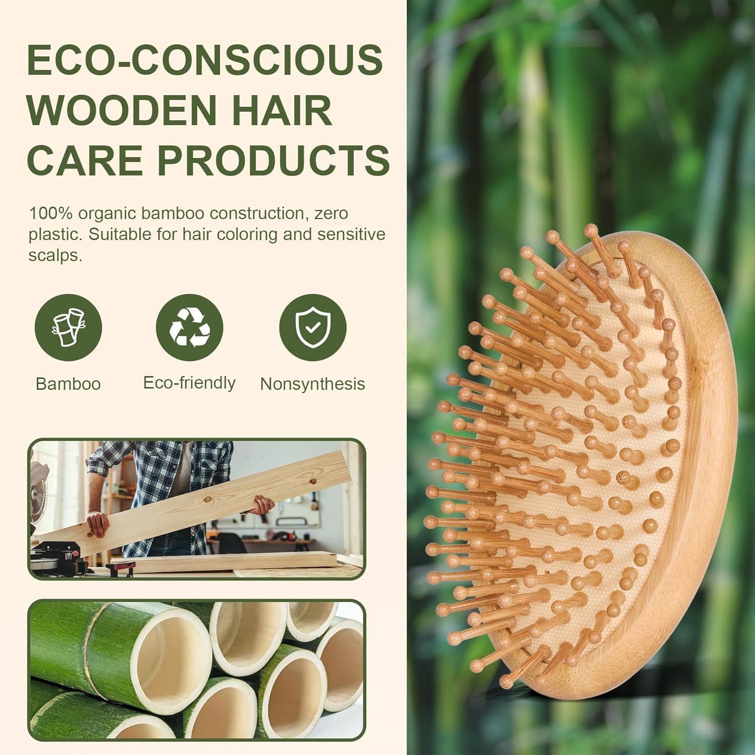 Cepillo de Bambú DEBETOOL para Crecimiento del Cabello 11.6cm