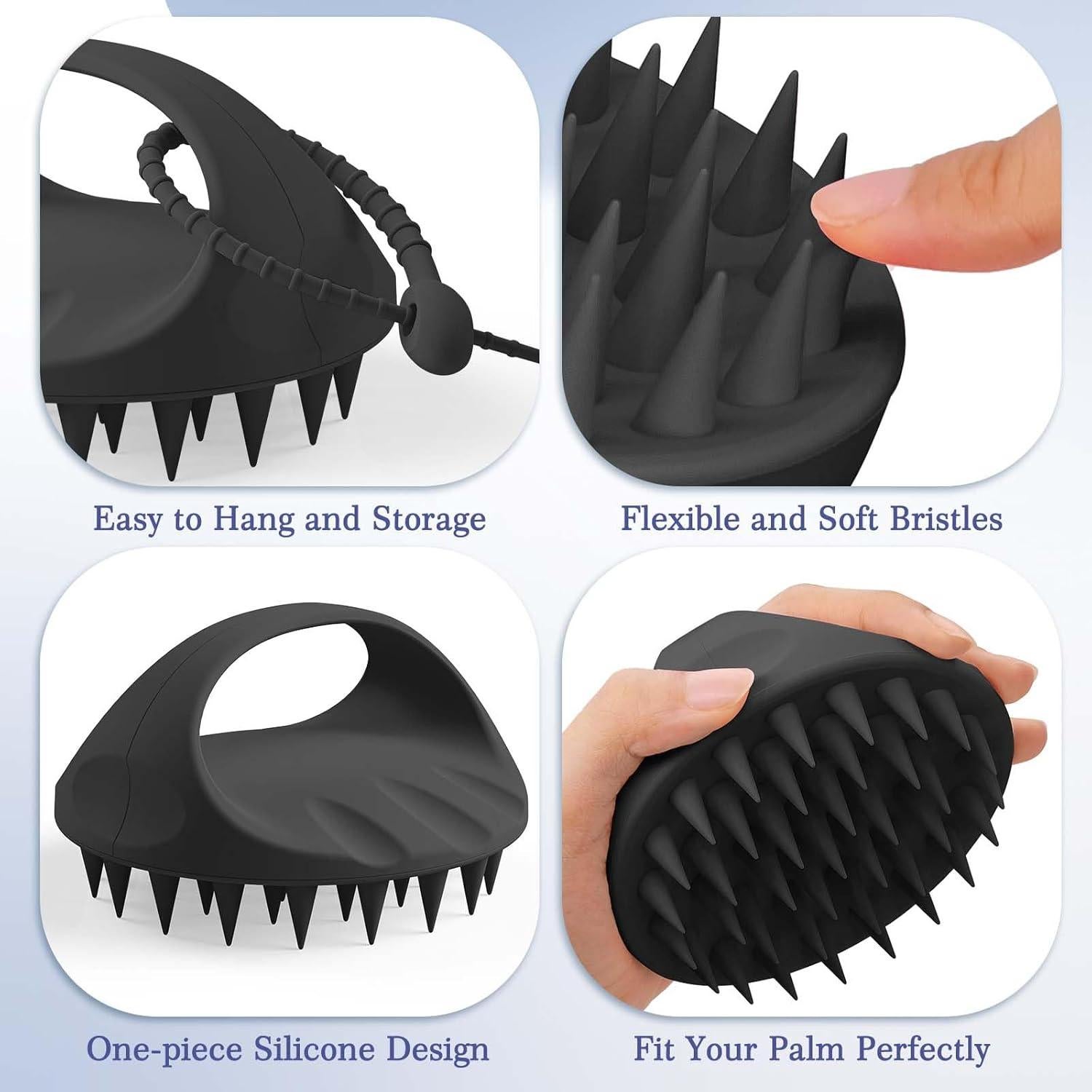 Masajeador de Cuero Cabelludo Manmihealth Silicona Grande 10.5cm