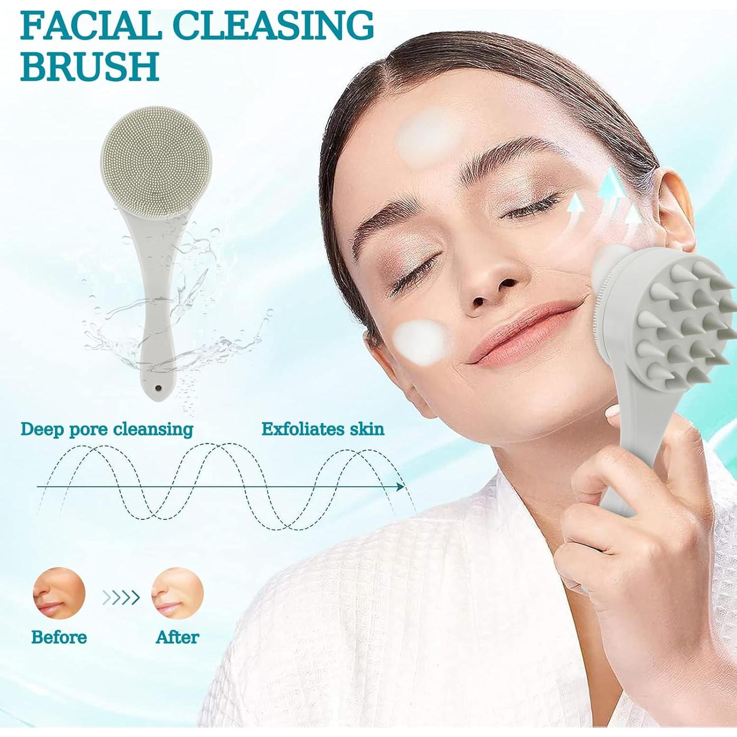 Cepillo de limpieza facial y masajeador Kilihot 2 en 1