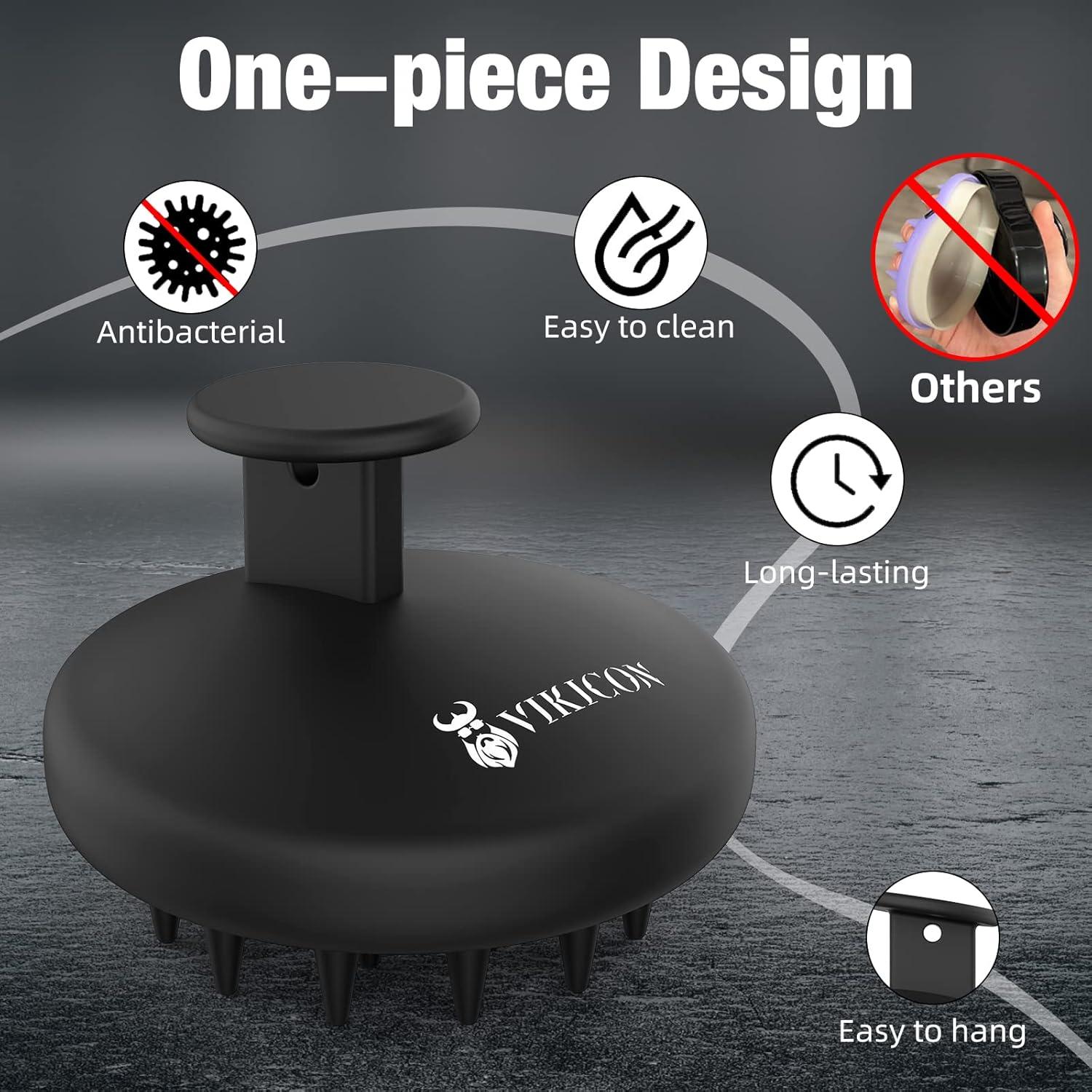 Cepillo de Masaje VIKICON para Cuero Cabelludo y Barba - Silicona