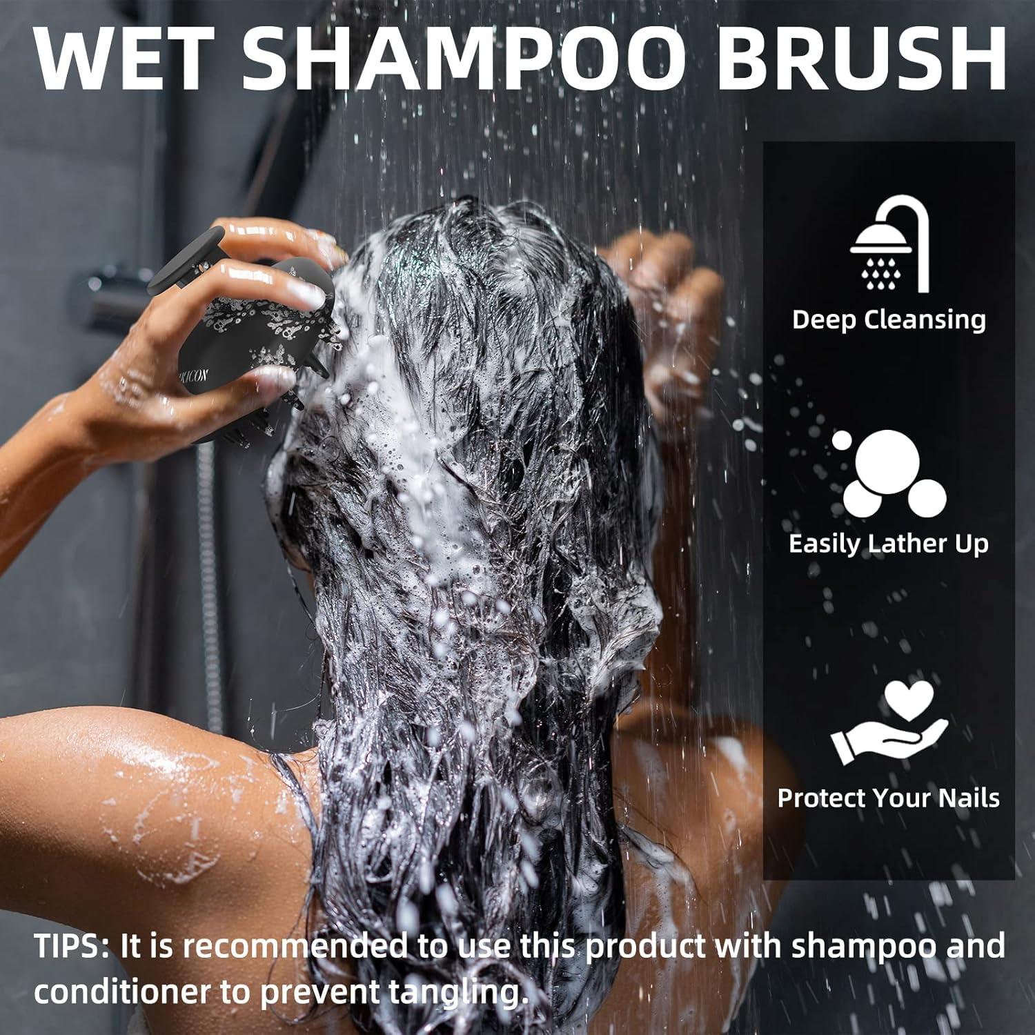 Cepillo de Masaje VIKICON para Cuero Cabelludo y Barba - Silicona