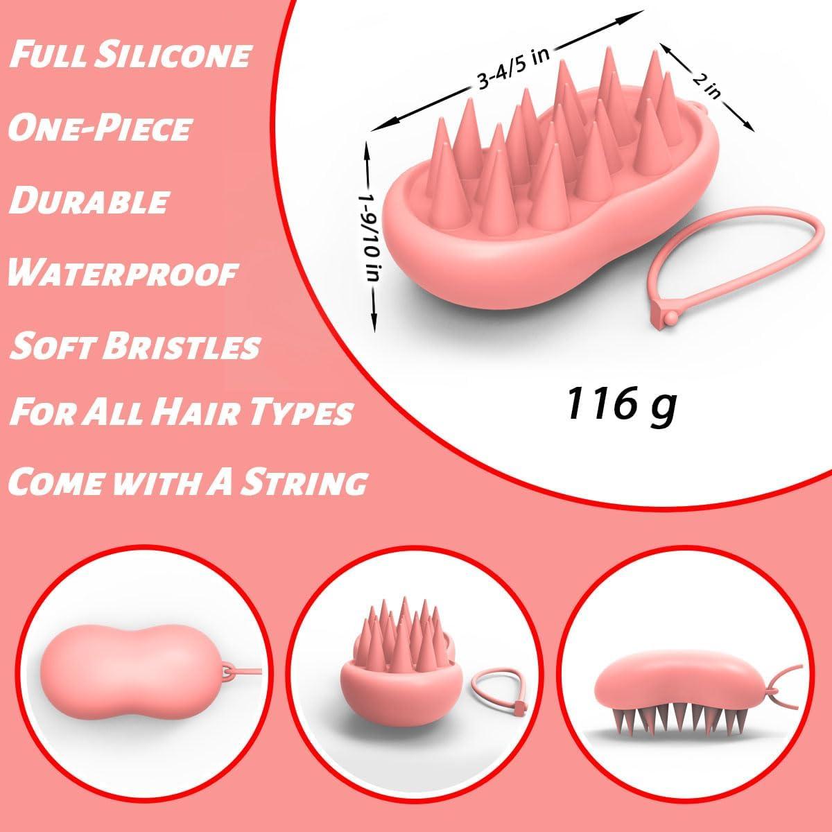 Cepillo de Masaje de Silicona YalsFTY - Ergonomico Rosa