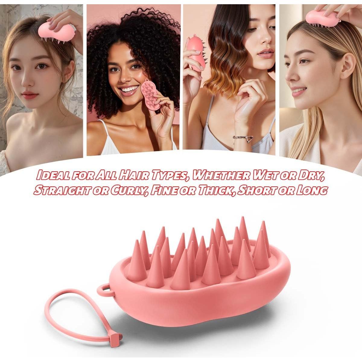 Cepillo de Masaje de Silicona YalsFTY - Ergonomico Rosa