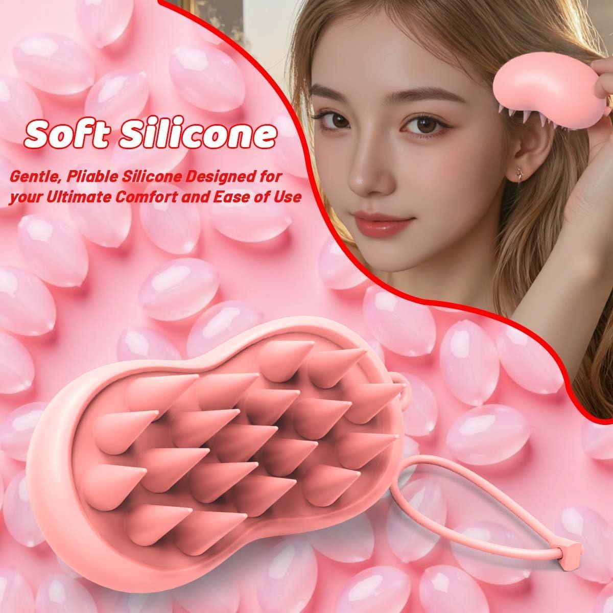 Cepillo de Masaje de Silicona YalsFTY - Ergonomico Rosa