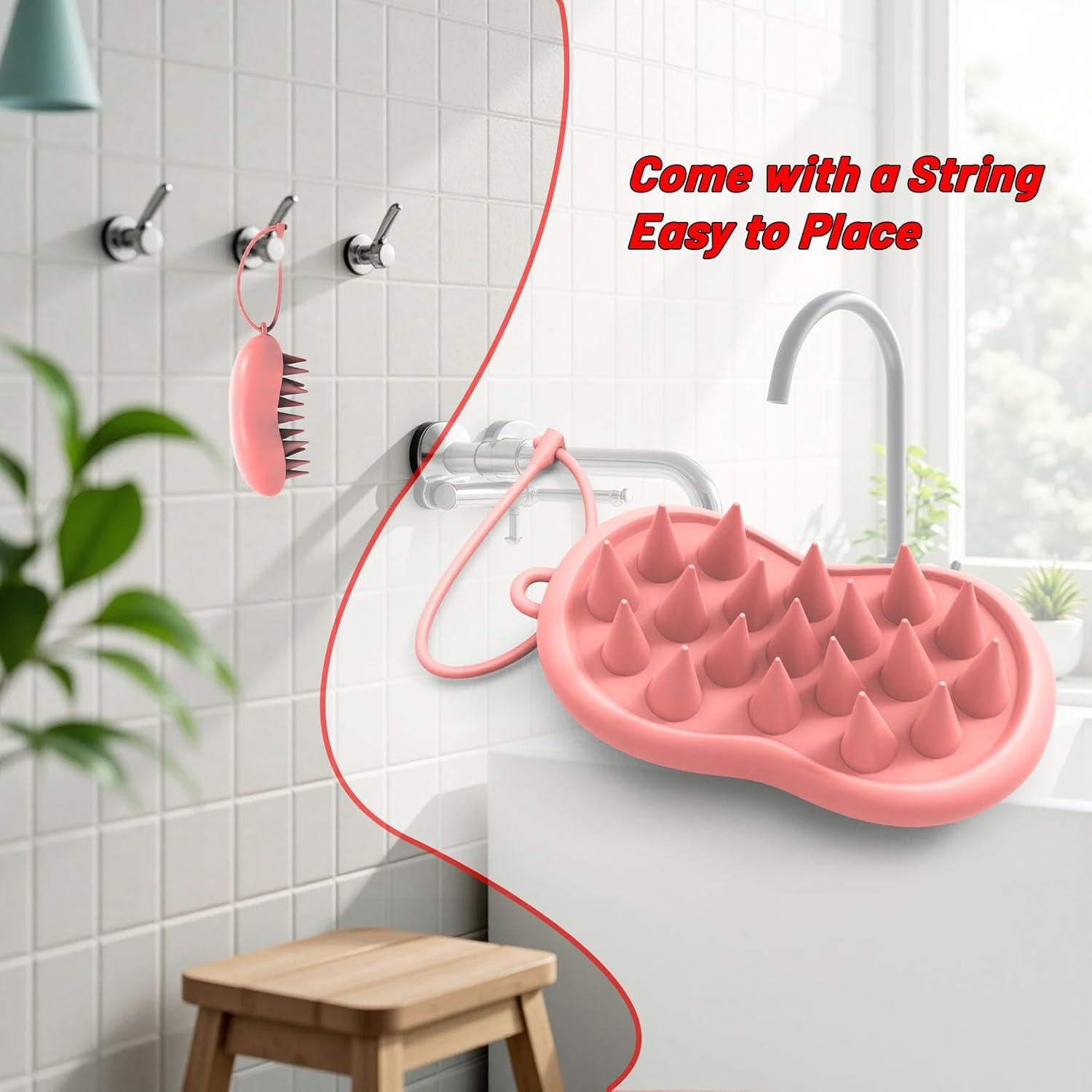 Cepillo de Masaje de Silicona YalsFTY - Ergonomico Rosa