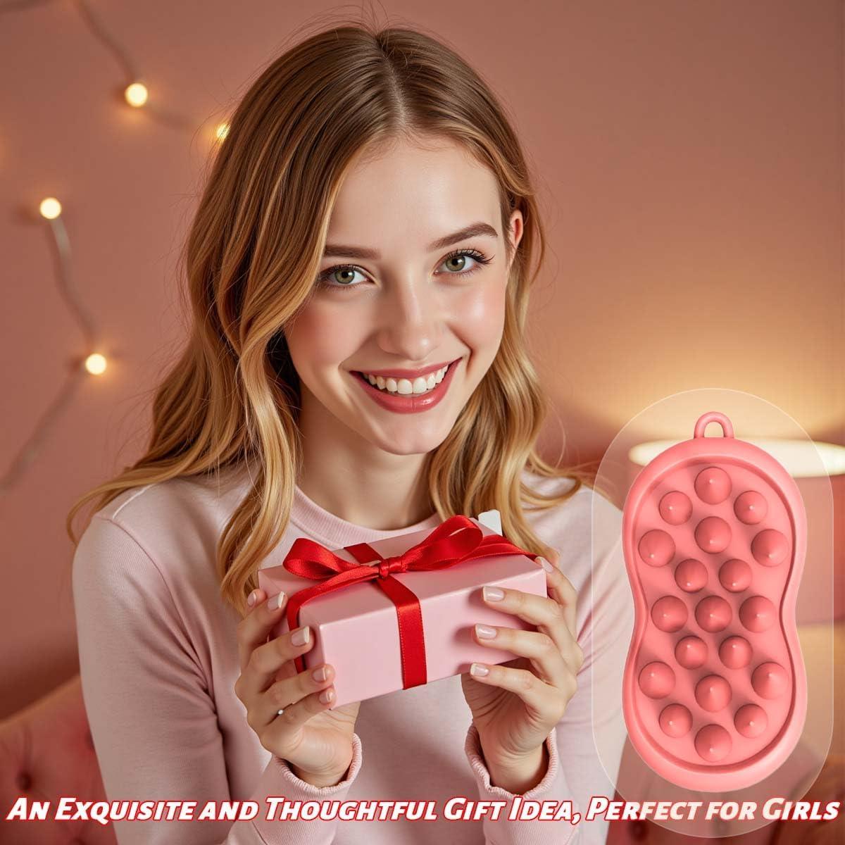 Cepillo de Masaje de Silicona YalsFTY - Ergonomico Rosa