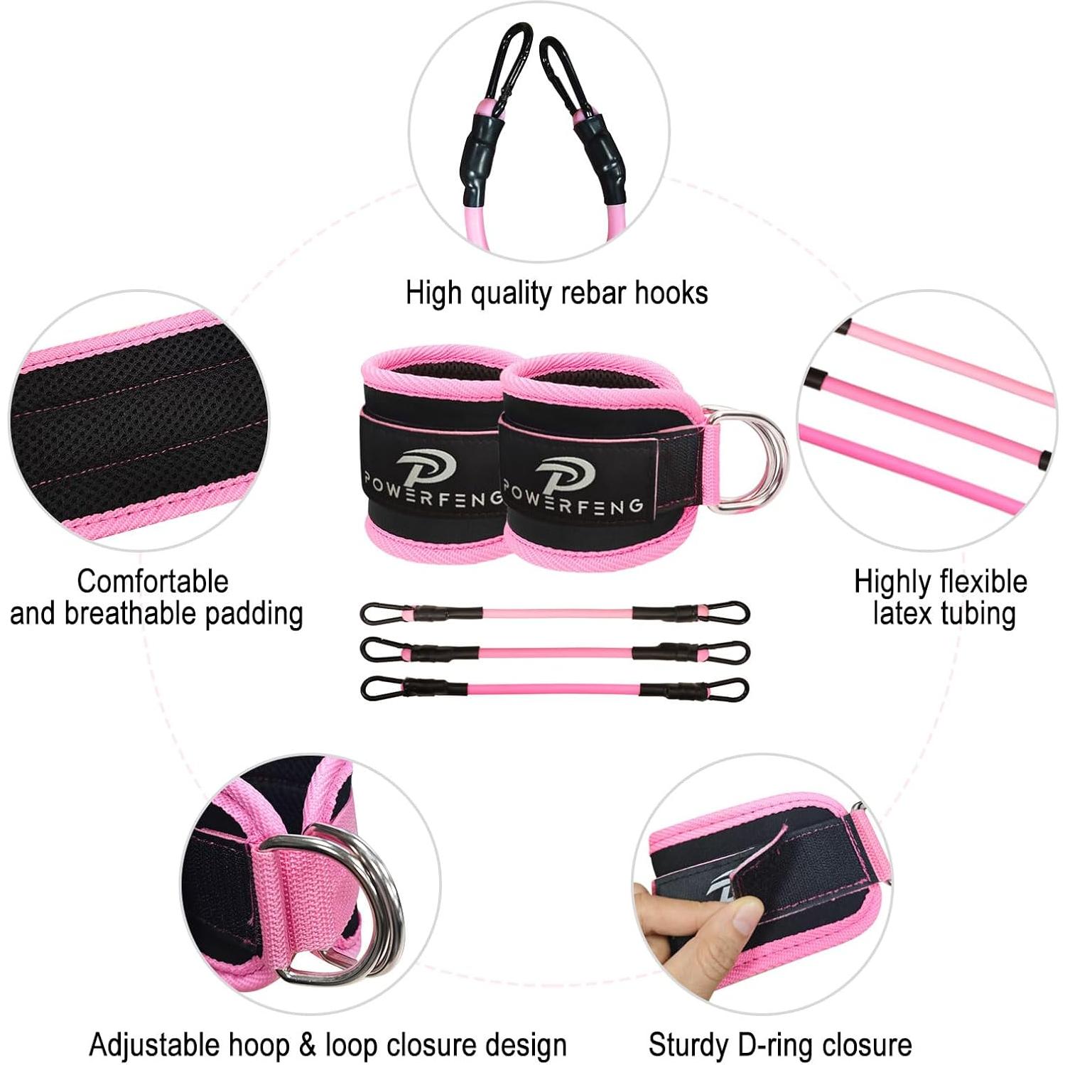 Bandas de Resistencia para Tobillos Powerfeng - 3 Niveles de Tensión