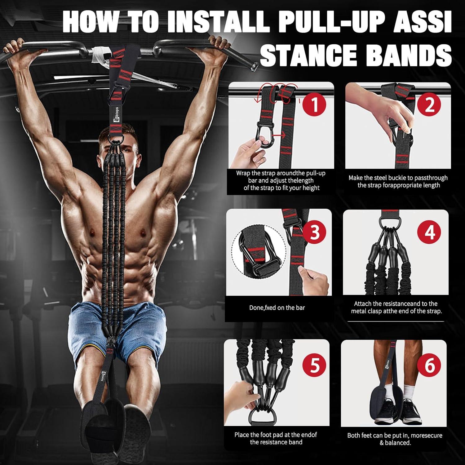 Set de Bandas de Asistencia para Pull Up Bbtops - 4 Bandas Ajustables