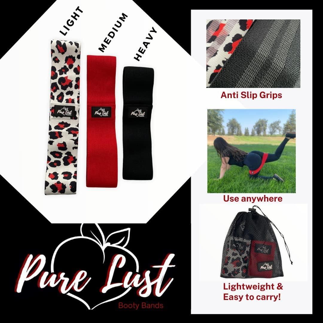 Set de 3 Bandas de Glúteo Pure Lust - Resistencia Ligera, Media y Pesada