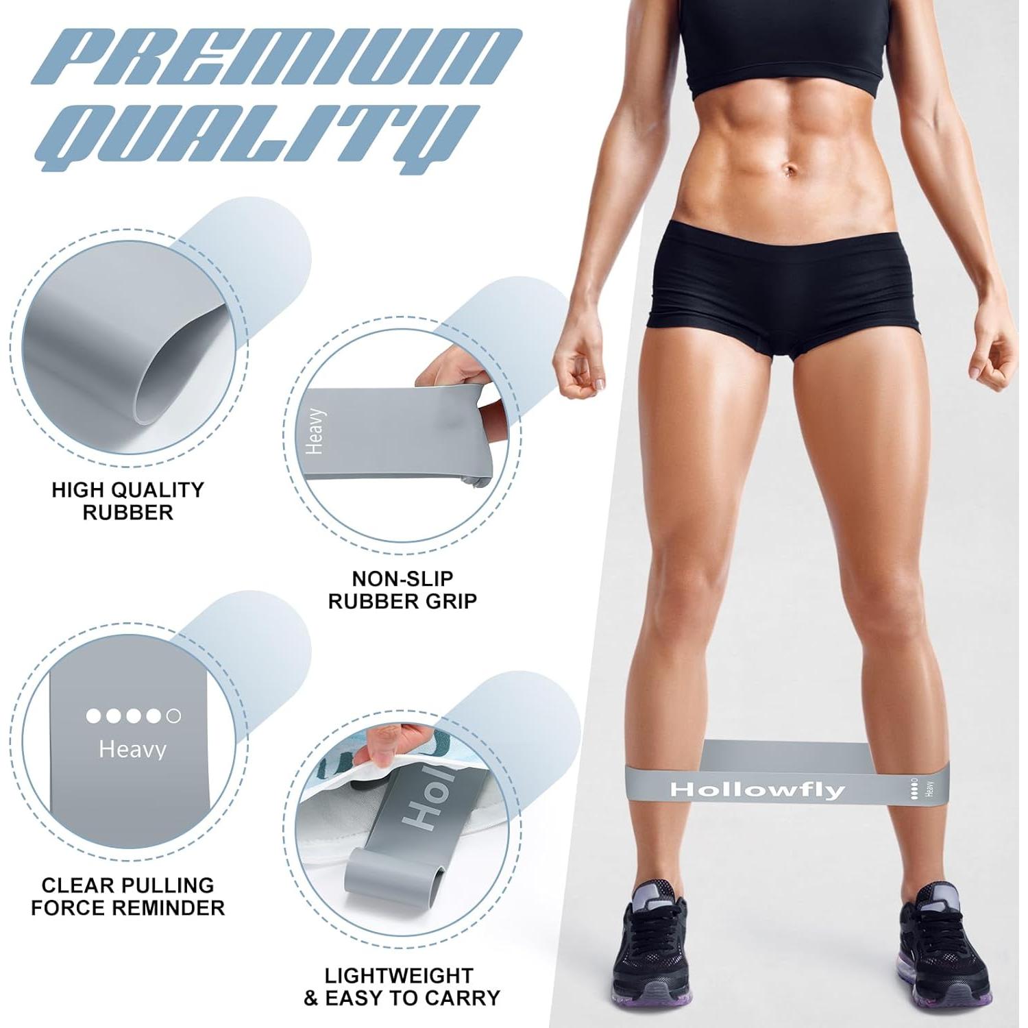 12 Bandas de Resistencia Hollowfly de Láttex Antideslizantes