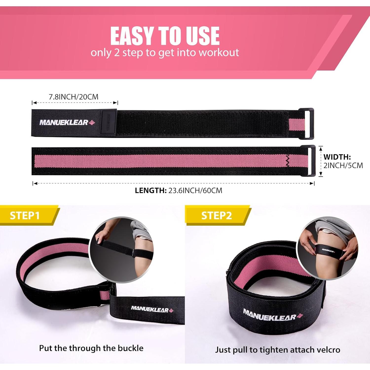 Bandas de Restricción de Flujo Sanguíneo MANUEKLEAR Rosa 80cm