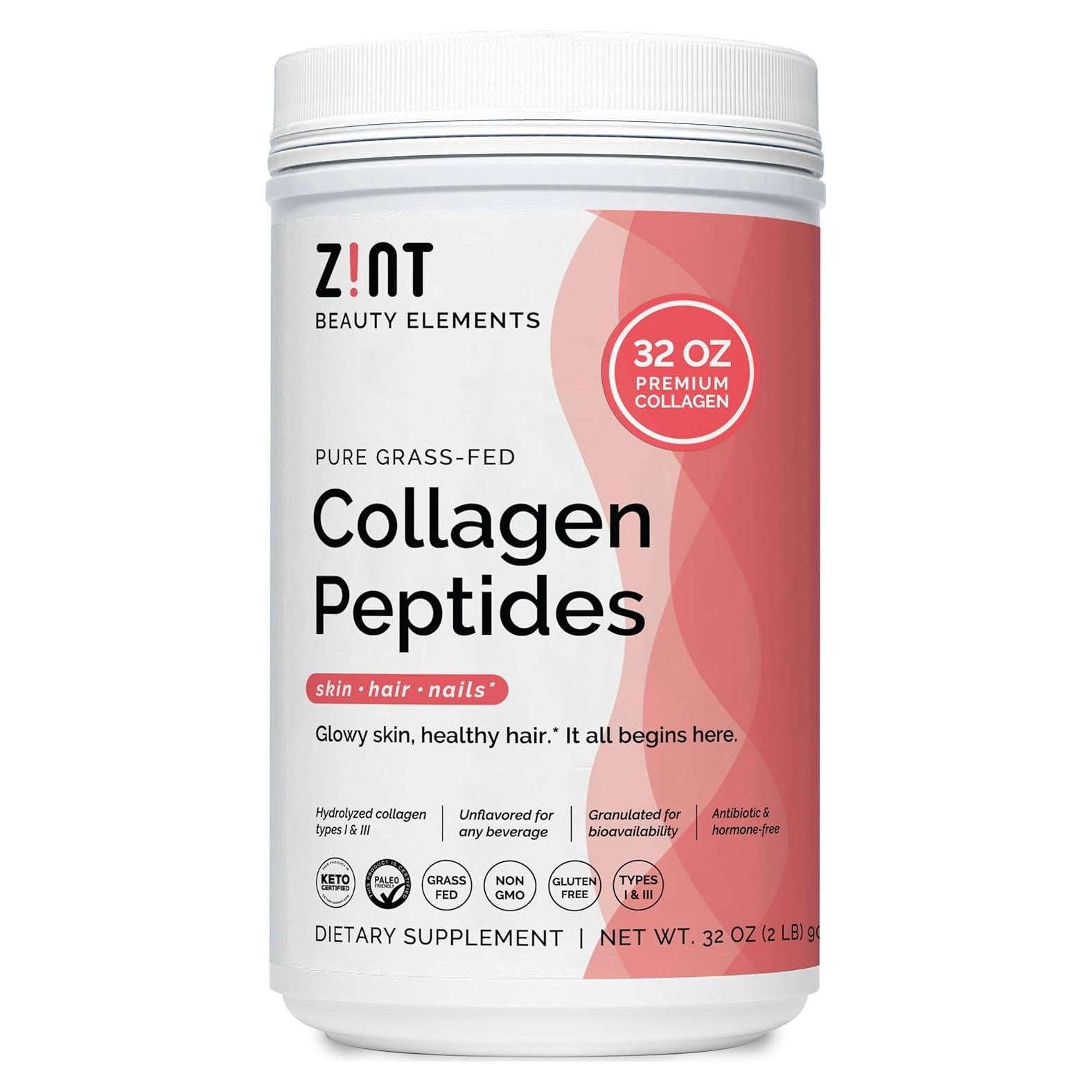 Polvo de Péptidos de Colágeno Zint 907 g - Suplemento Antienvejecimiento