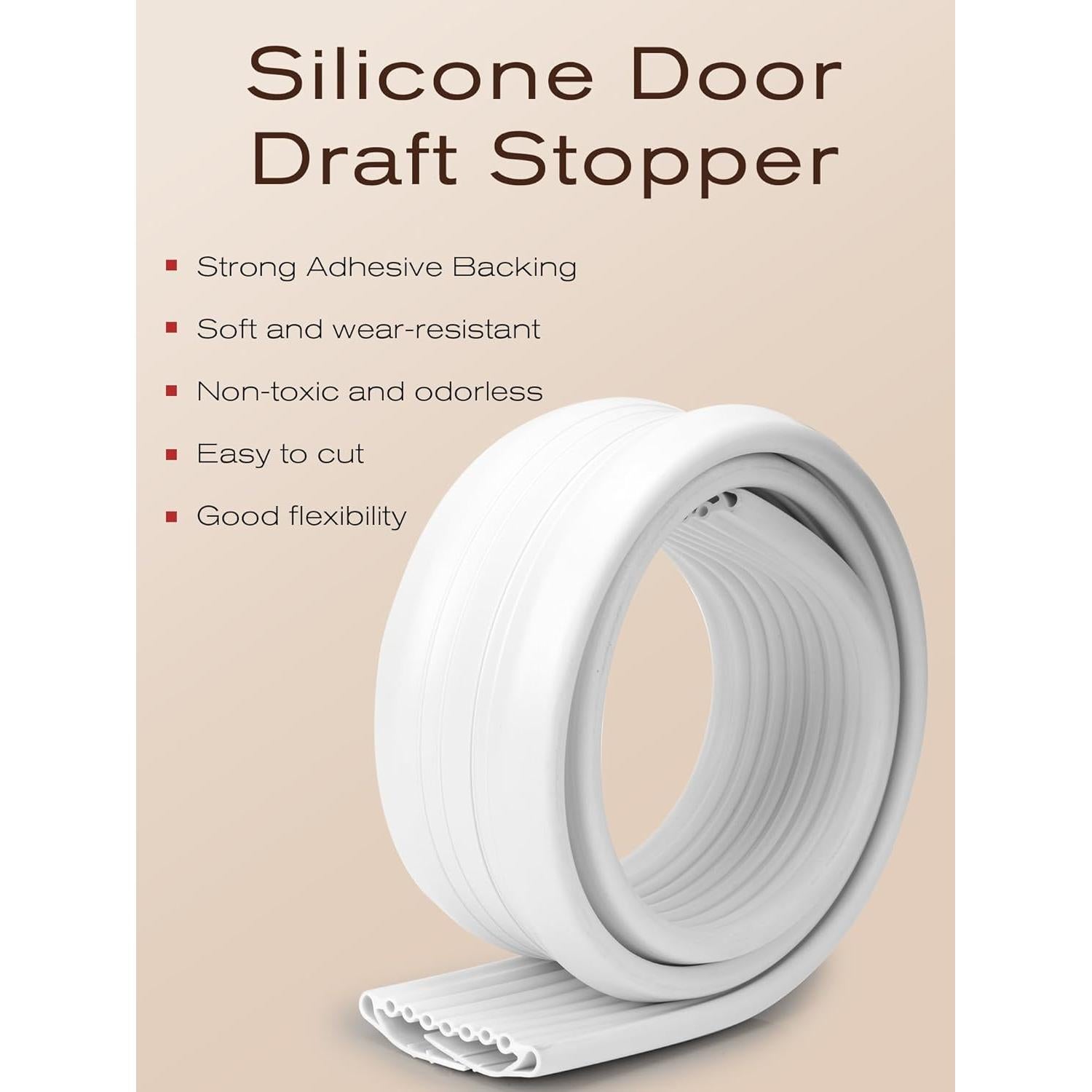 Sellador de Corrientes de Aire de Silicona SUNMON 1.01m Blanco