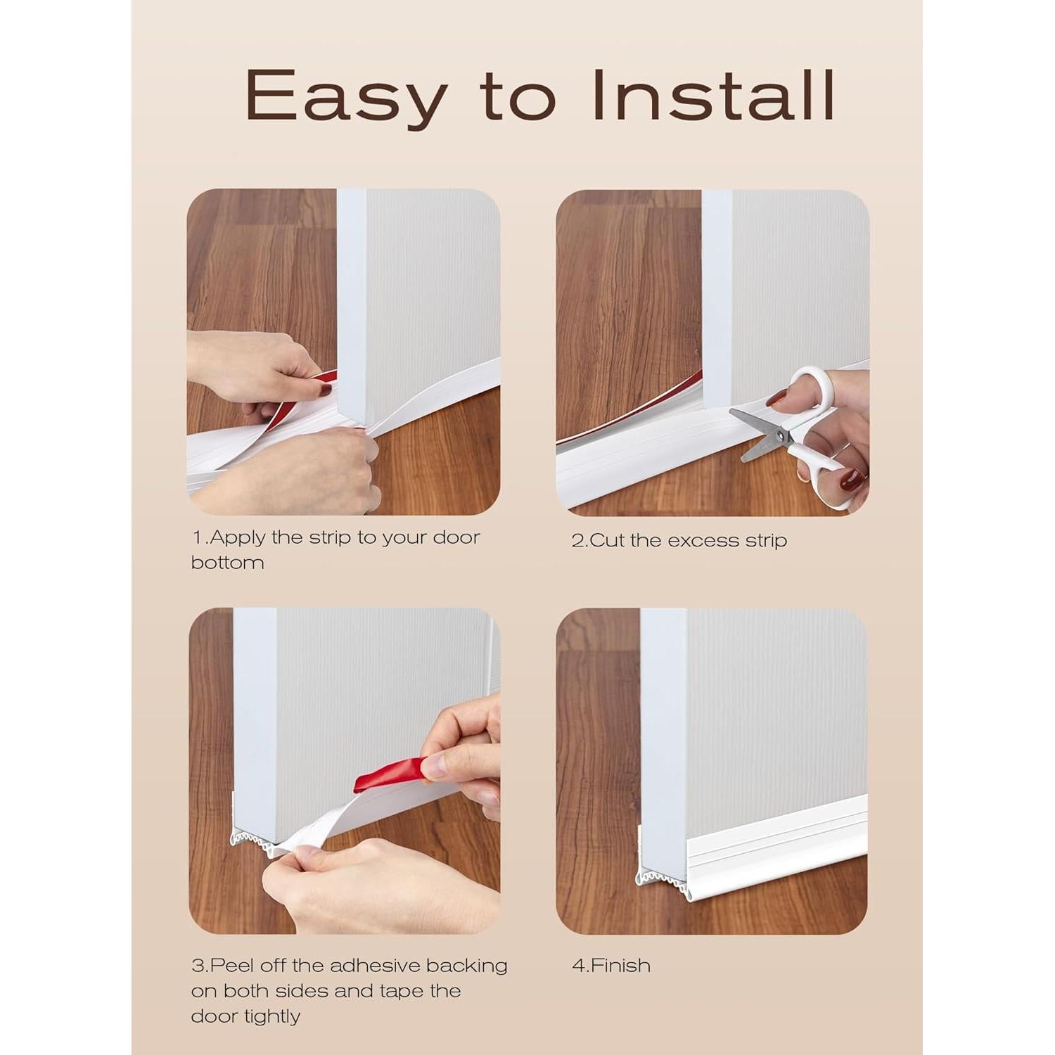 Sellador de Corrientes de Aire de Silicona SUNMON 1.01m Blanco