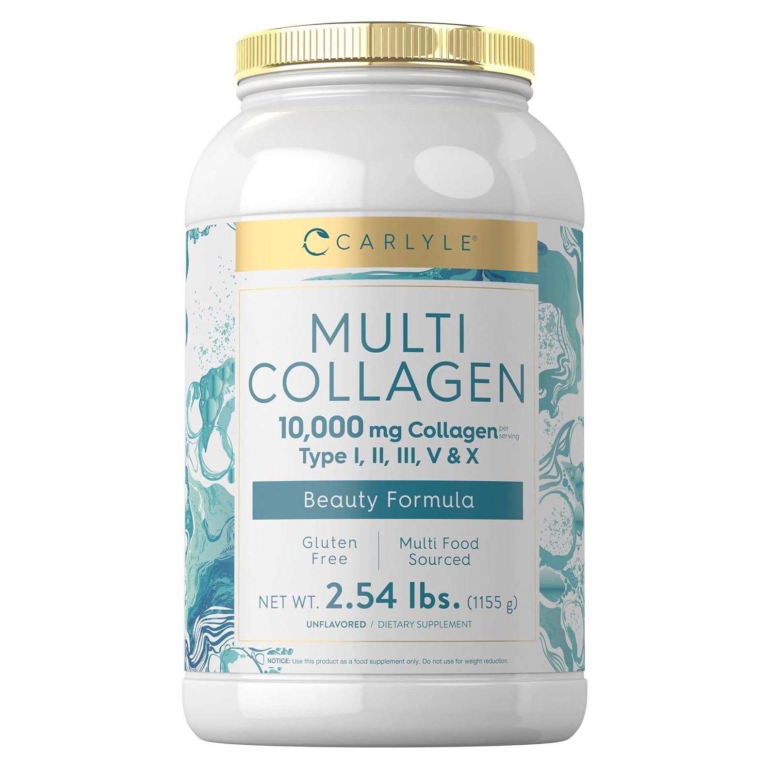 Carlyle Polvo de Colágeno Multi Tipo I, II, III, V, X 1.09 kg