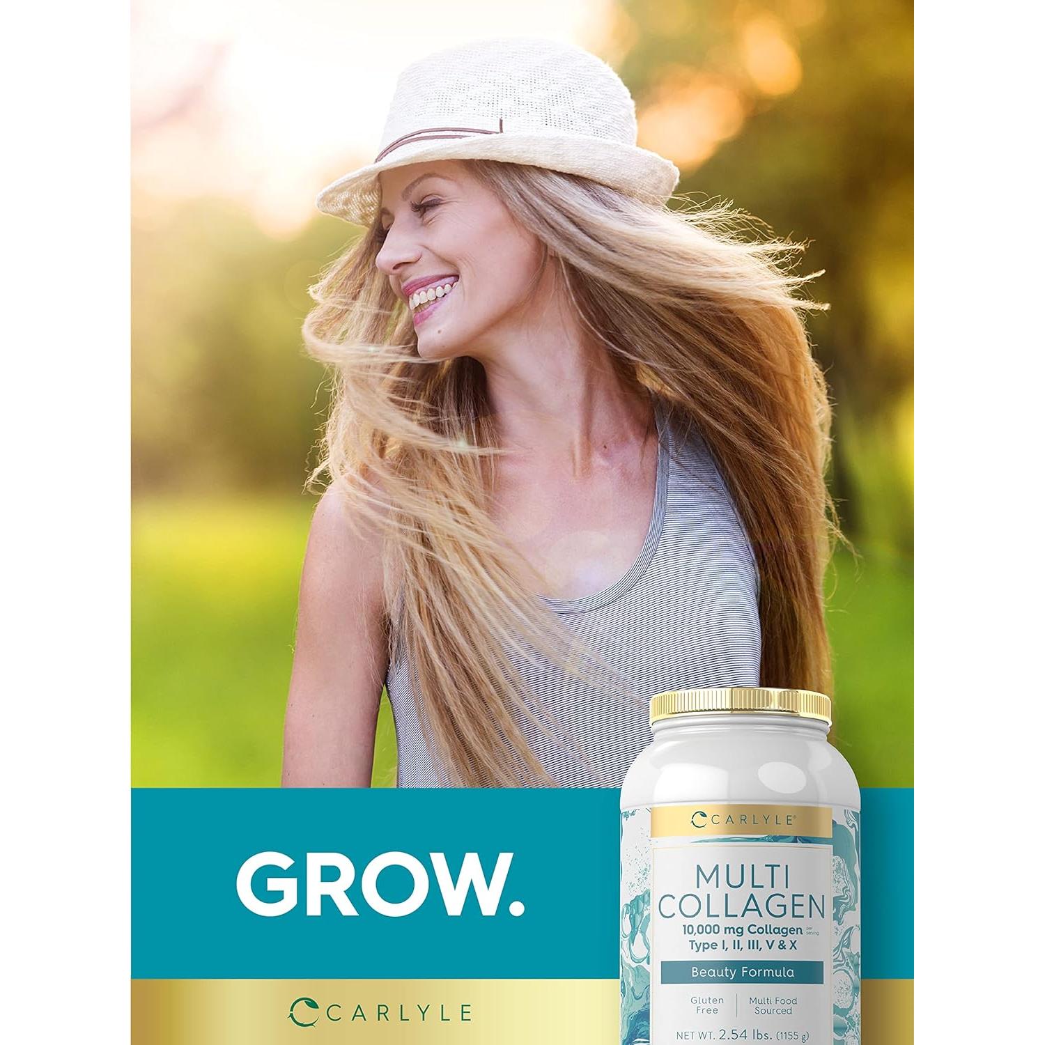 Carlyle Polvo de Colágeno Multi Tipo I, II, III, V, X 1.09 kg