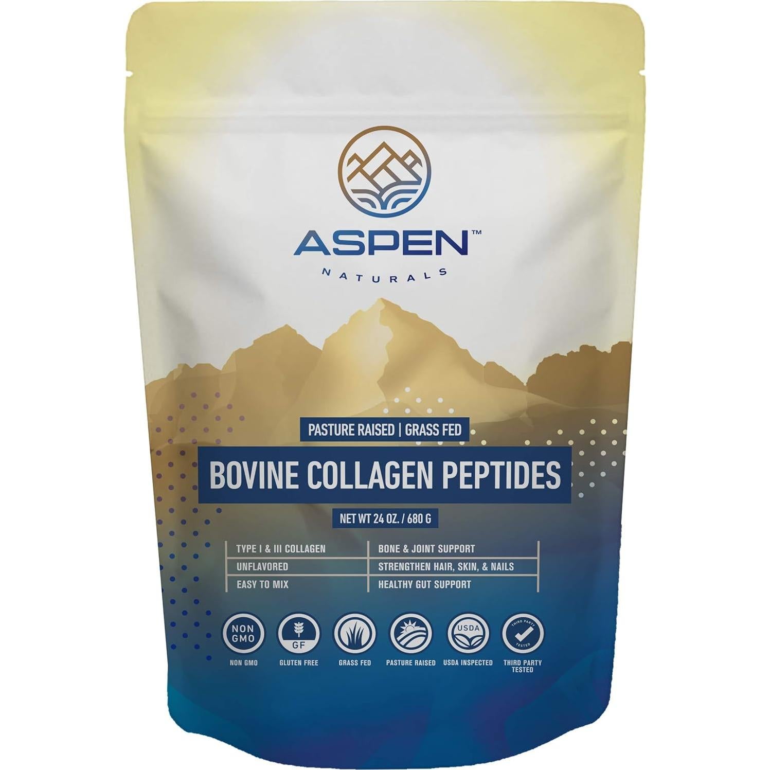 Polvo de Colágeno Bovino Aspen Naturals 680g - Tipo I y III