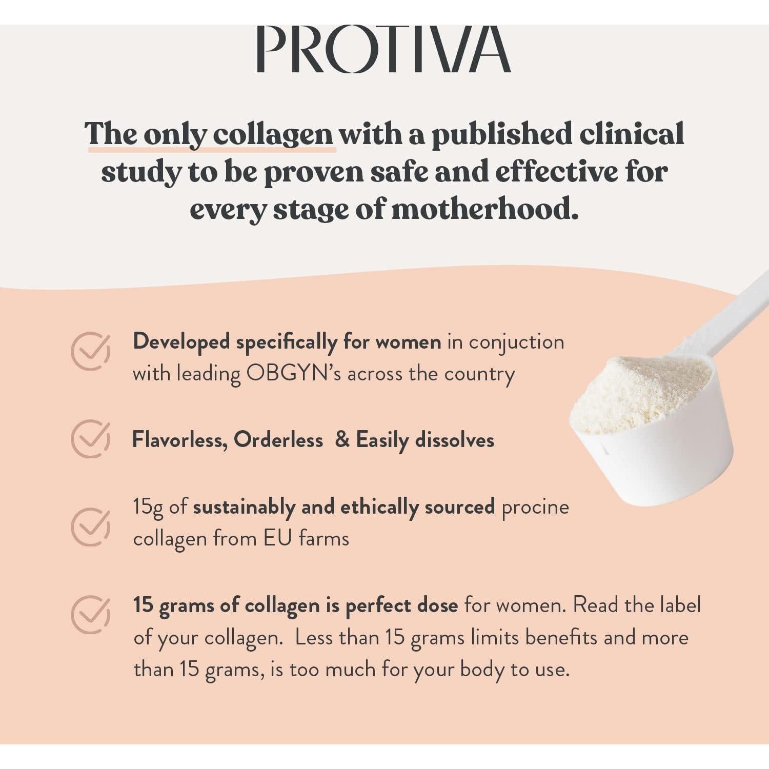 Polvo de Colágeno Protiva para Mujeres - 450 g Sin Sabor