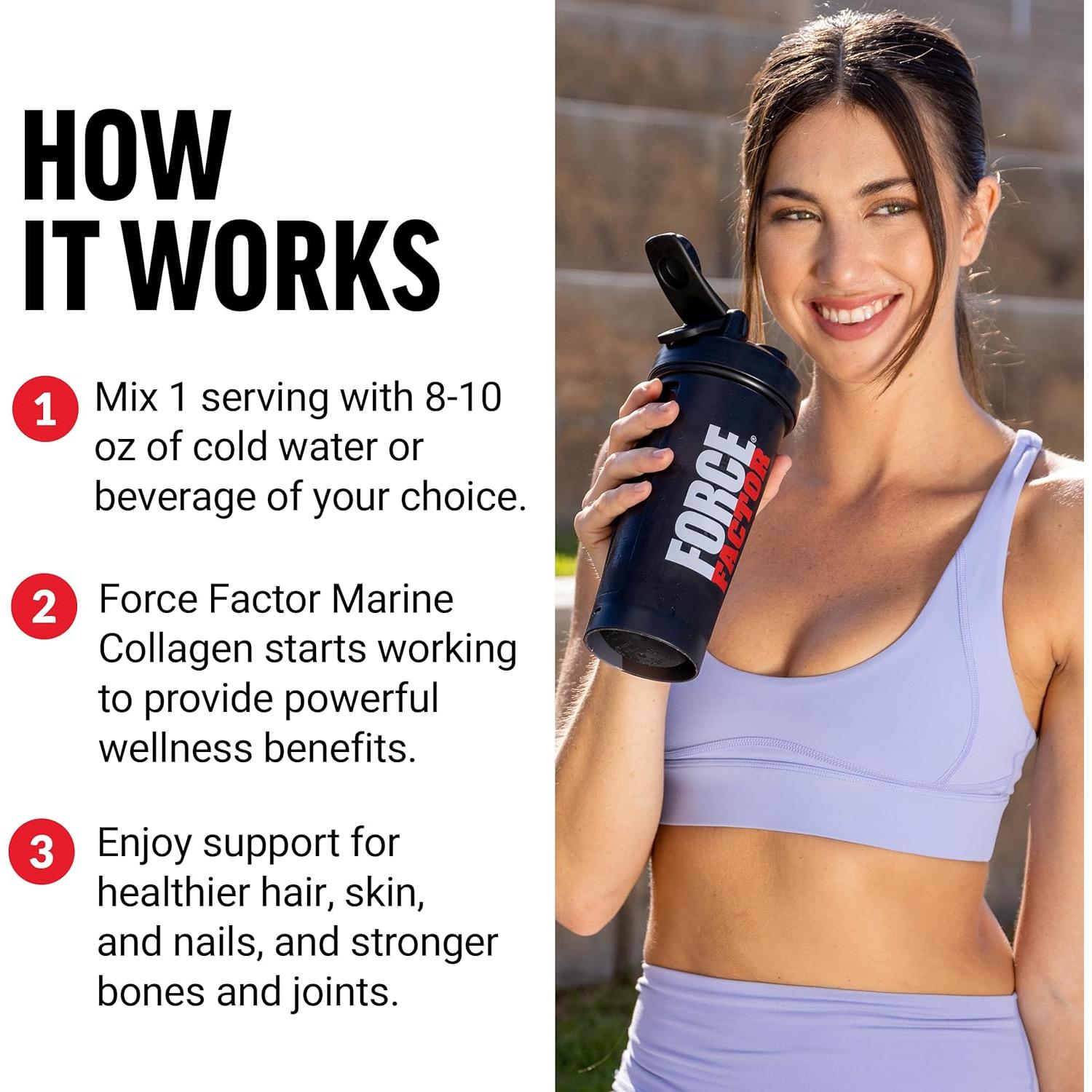 Polvo de Colágeno Marino Force Factor 30 Porciones Sin Sabor