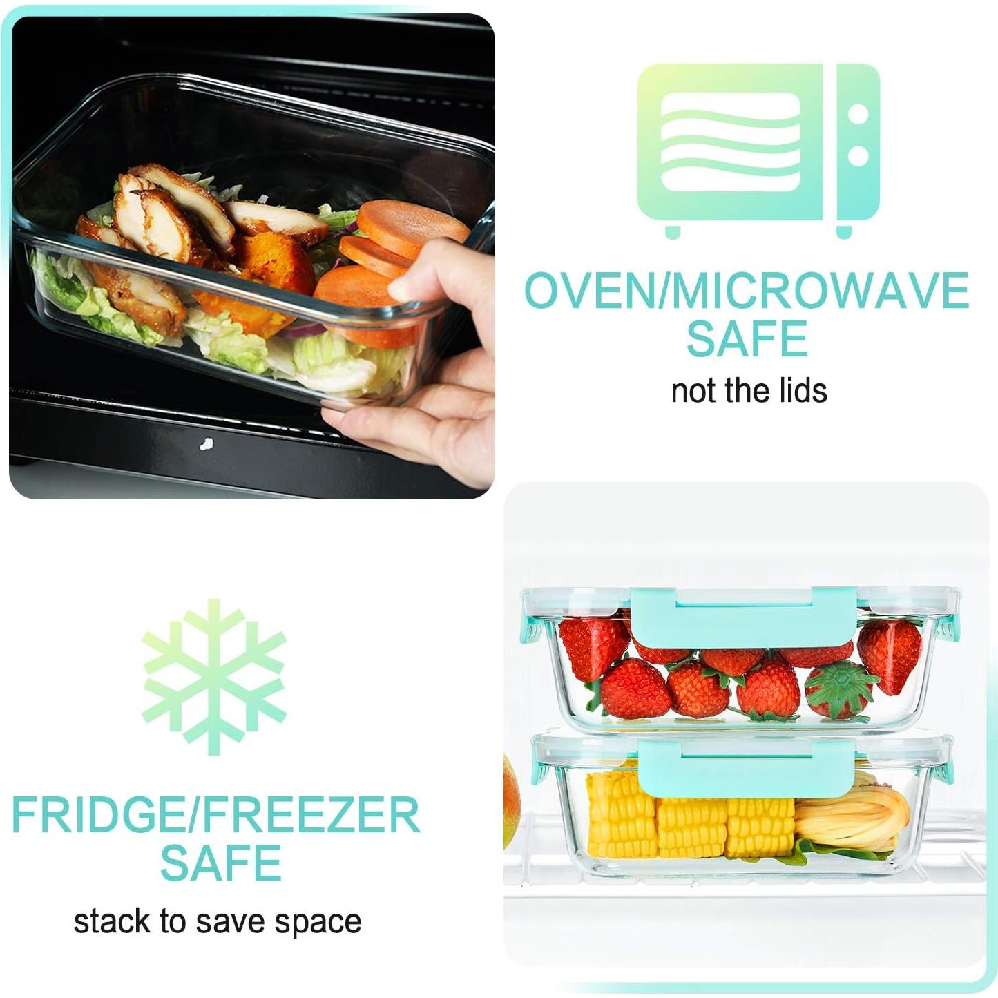 Contenedores de Vidrio para Preparación de Comidas M MCIRCO 10-Pack 625ml