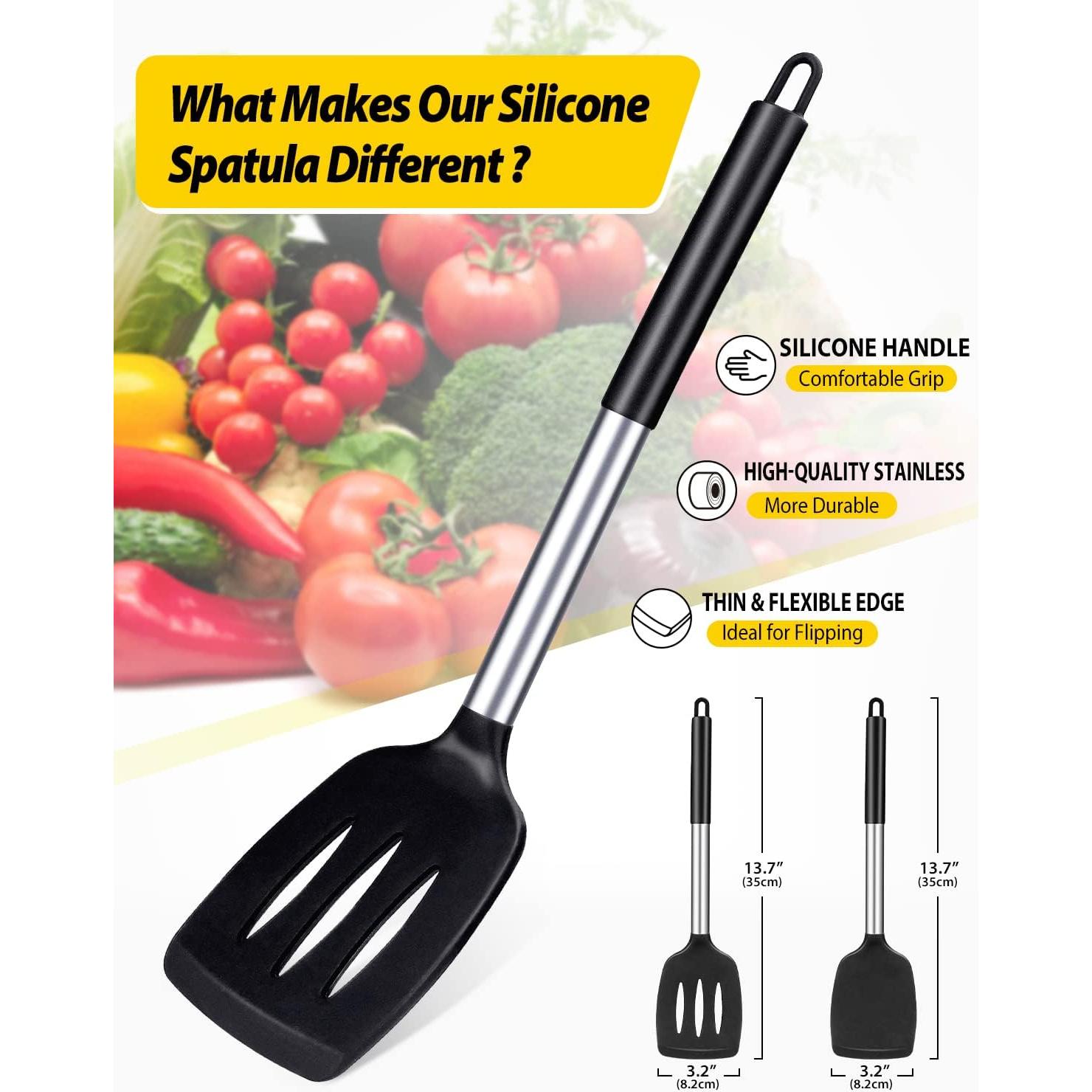 Juego de 2 Espátulas de Silicona BUNDLEPRO Antiadherentes