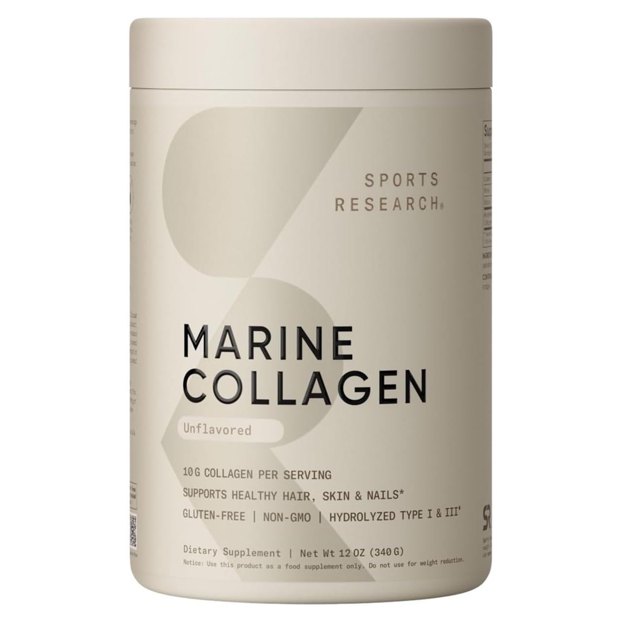 Polvo de Péptidos de Colágeno Marino Sports Research 340g