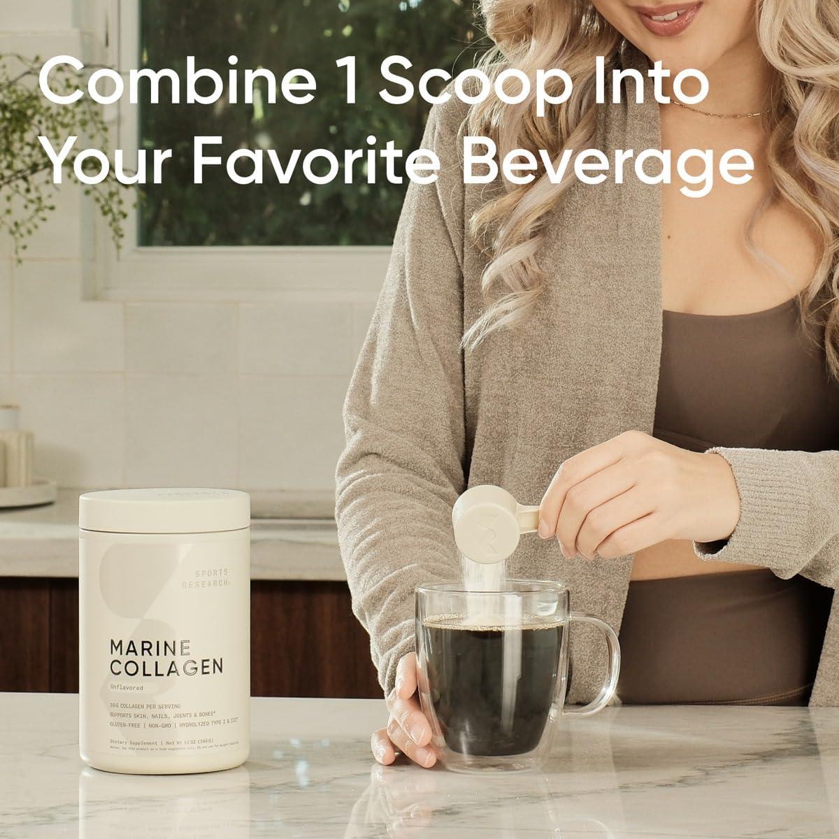 Polvo de Péptidos de Colágeno Marino Sports Research 340g