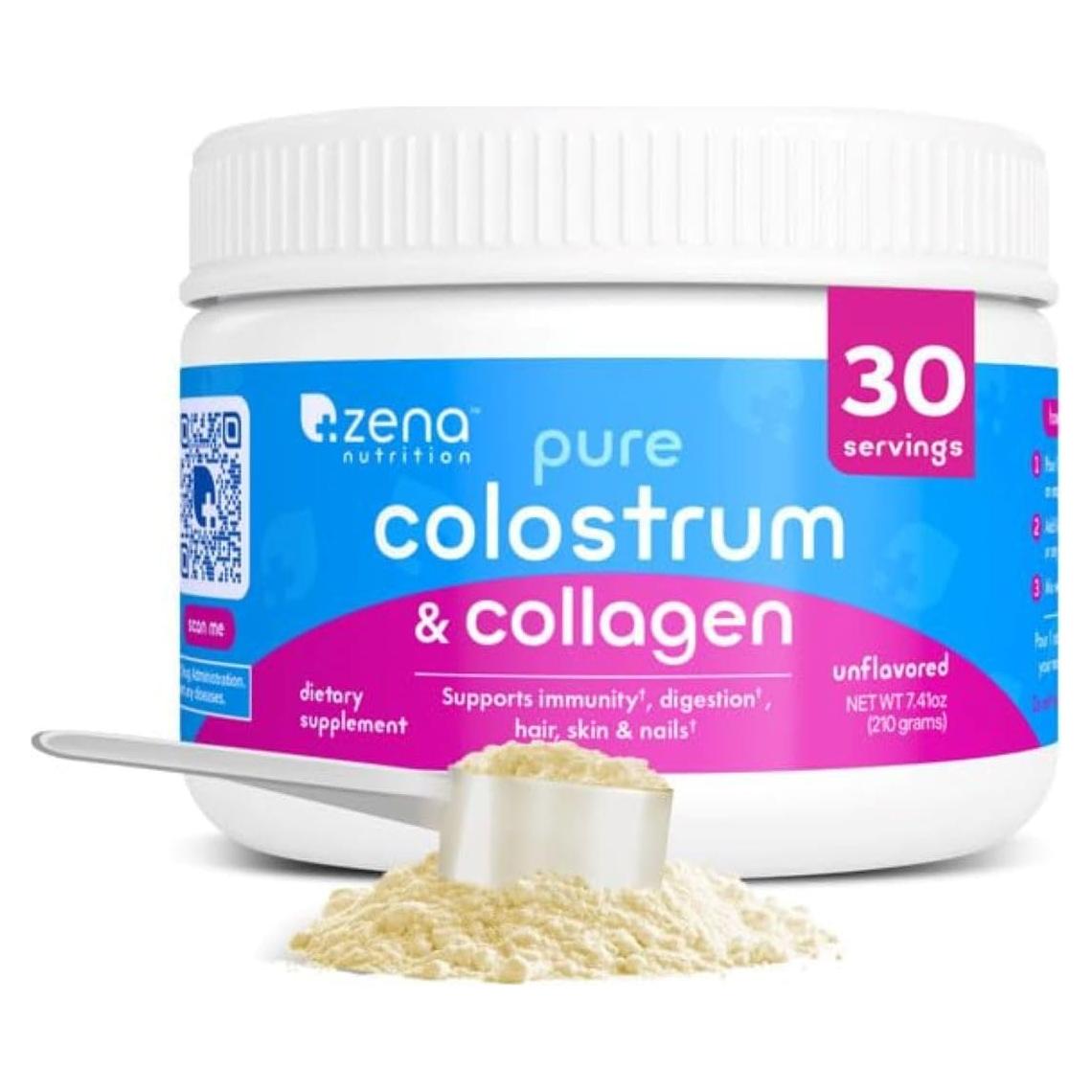 Suplemento en Polvo Colostro y Colágeno Zena Nutrition 30 Porciones