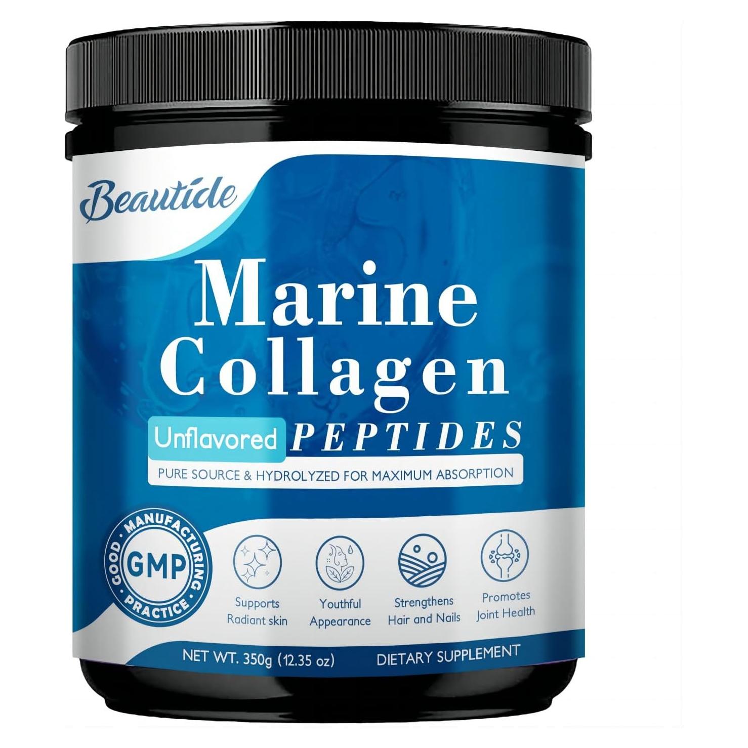 Péptidos de colágeno marino Beautide 349g con Vitamina C