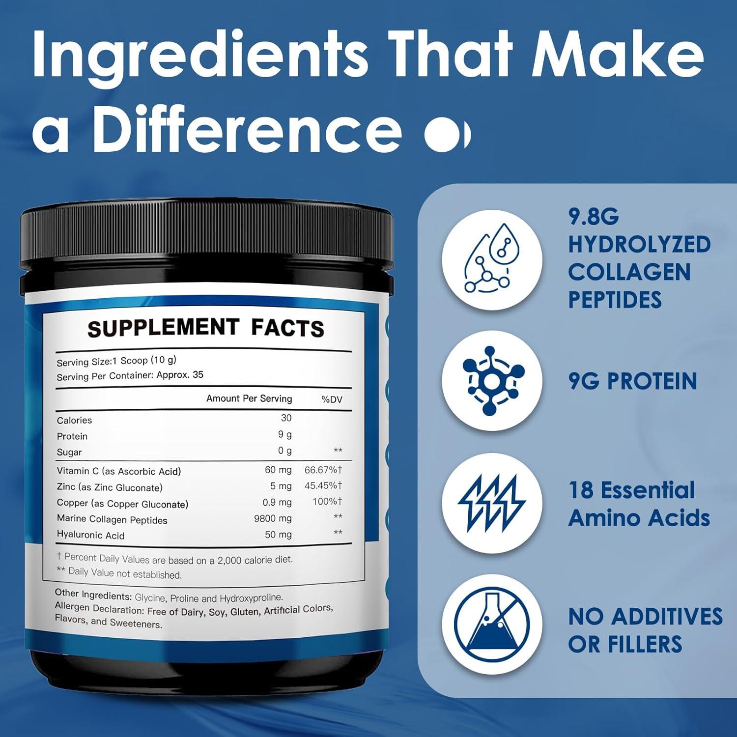 Péptidos de colágeno marino Beautide 349g con Vitamina C