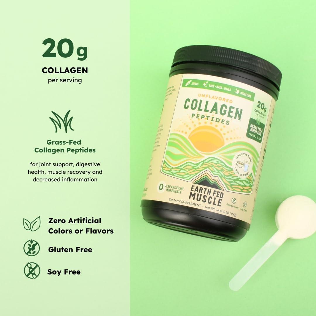 Polvo de Colágeno Sin Sabor Earth Fed Muscle 20g - 0.45kg