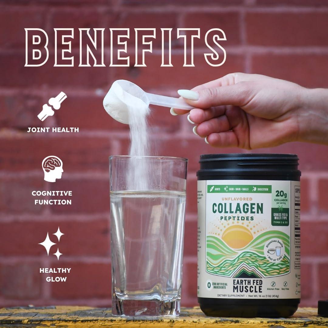 Polvo de Colágeno Sin Sabor Earth Fed Muscle 20g - 0.45kg